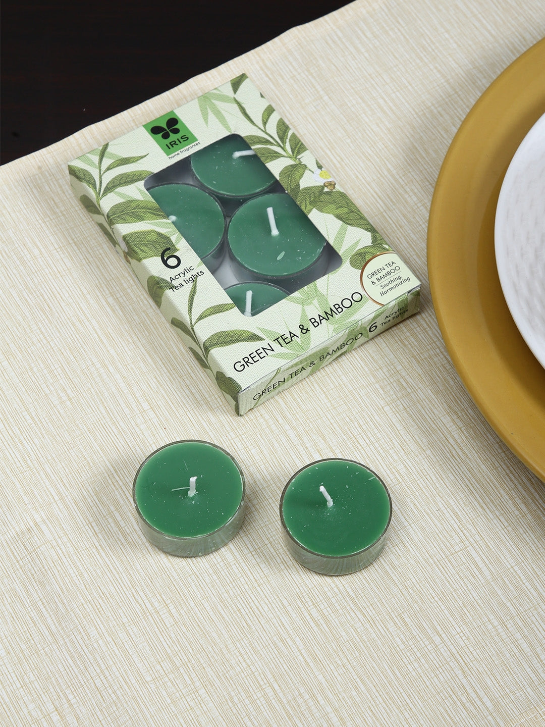 Tealight Candle Tealight in Green Bamboo Colour