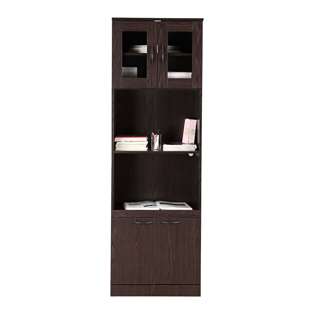 Penelope Engineered Wood Multipurpose Cabinet in Walnut Colour