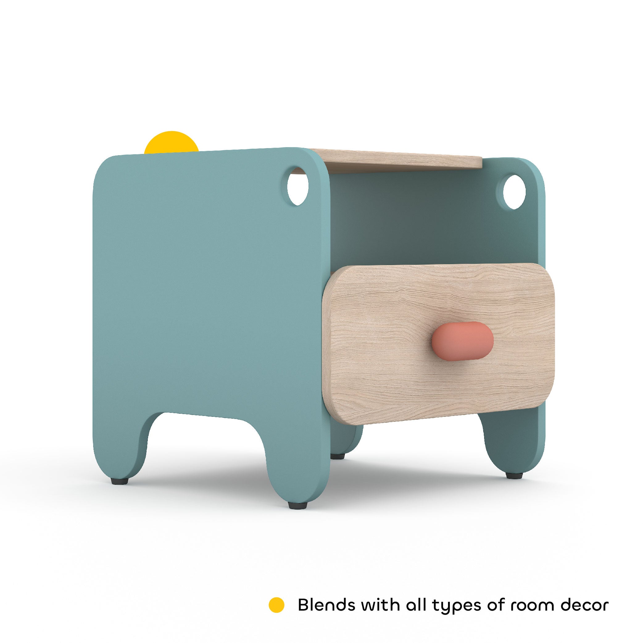 Boop Bed Side Table in Marine Teal Colour