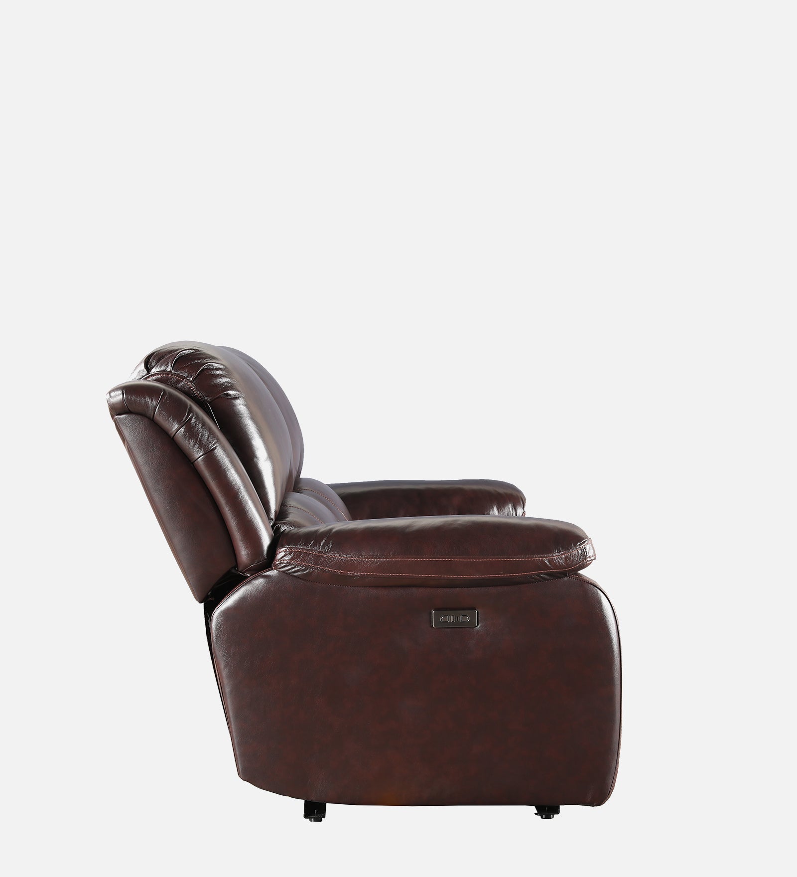 Rhine Half Leather Two Seater Electric Recliner in Brown Colour