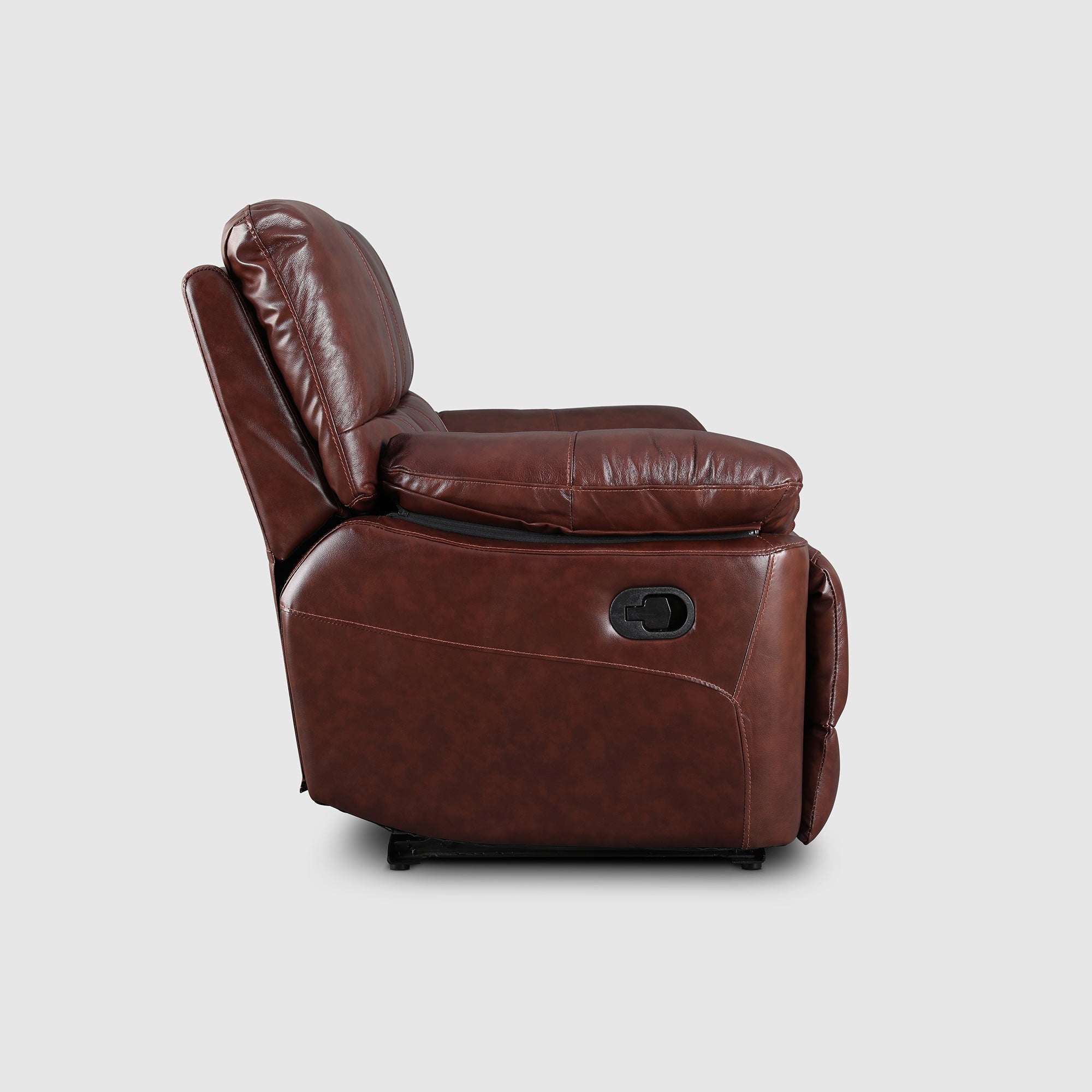 Charles Half Leather Two Seater Recliner in Brown Colour