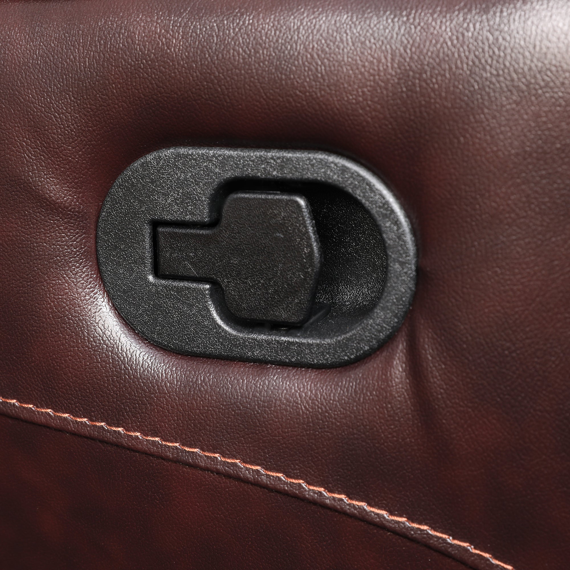 Charles Half Leather Single Seater Recliner in Burgundy Colour
