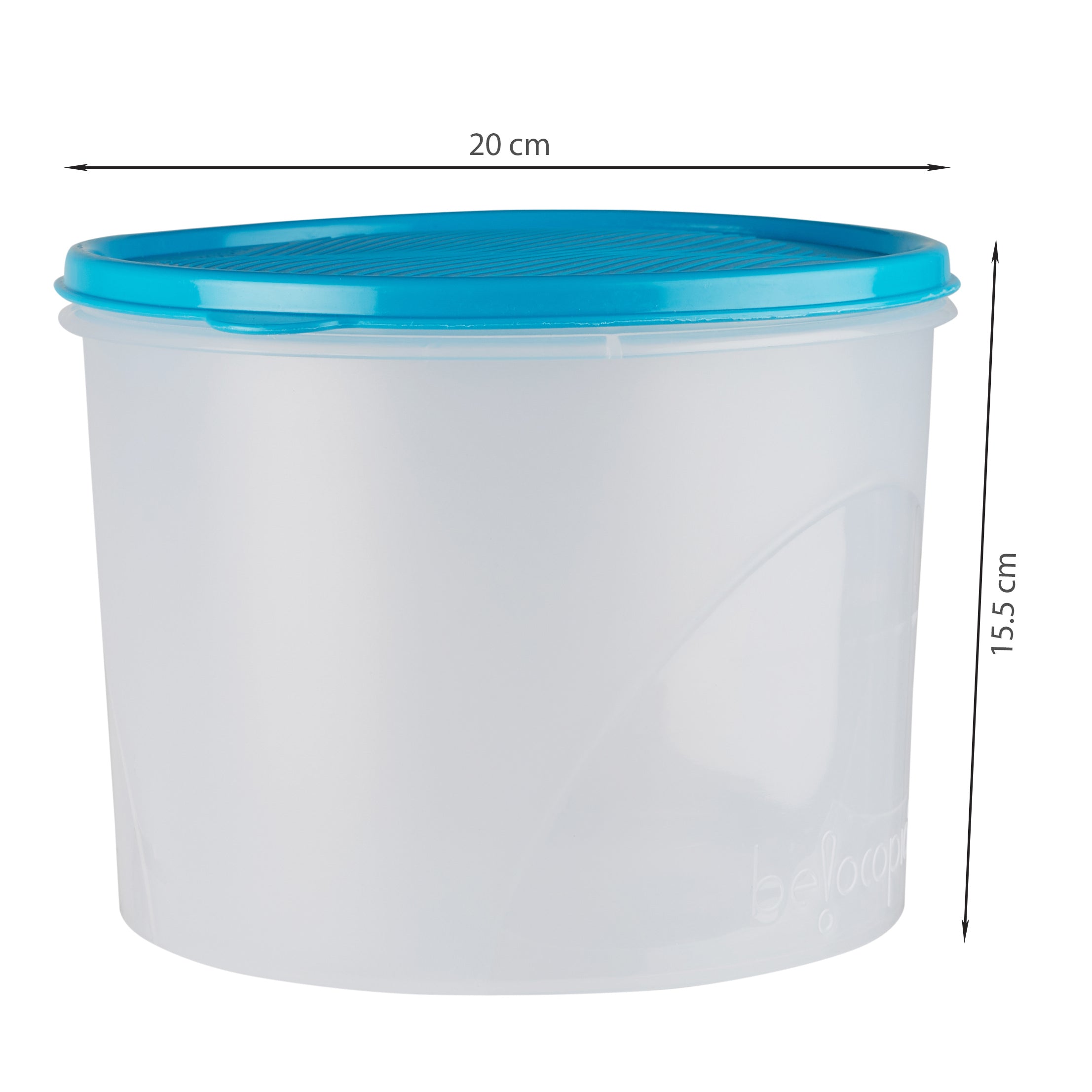 Fiesta 100% BPA-Free Plastic Round Container Set of 3 (1800ml, 2800ml, 4000ml) in Teal & Transparent Colour