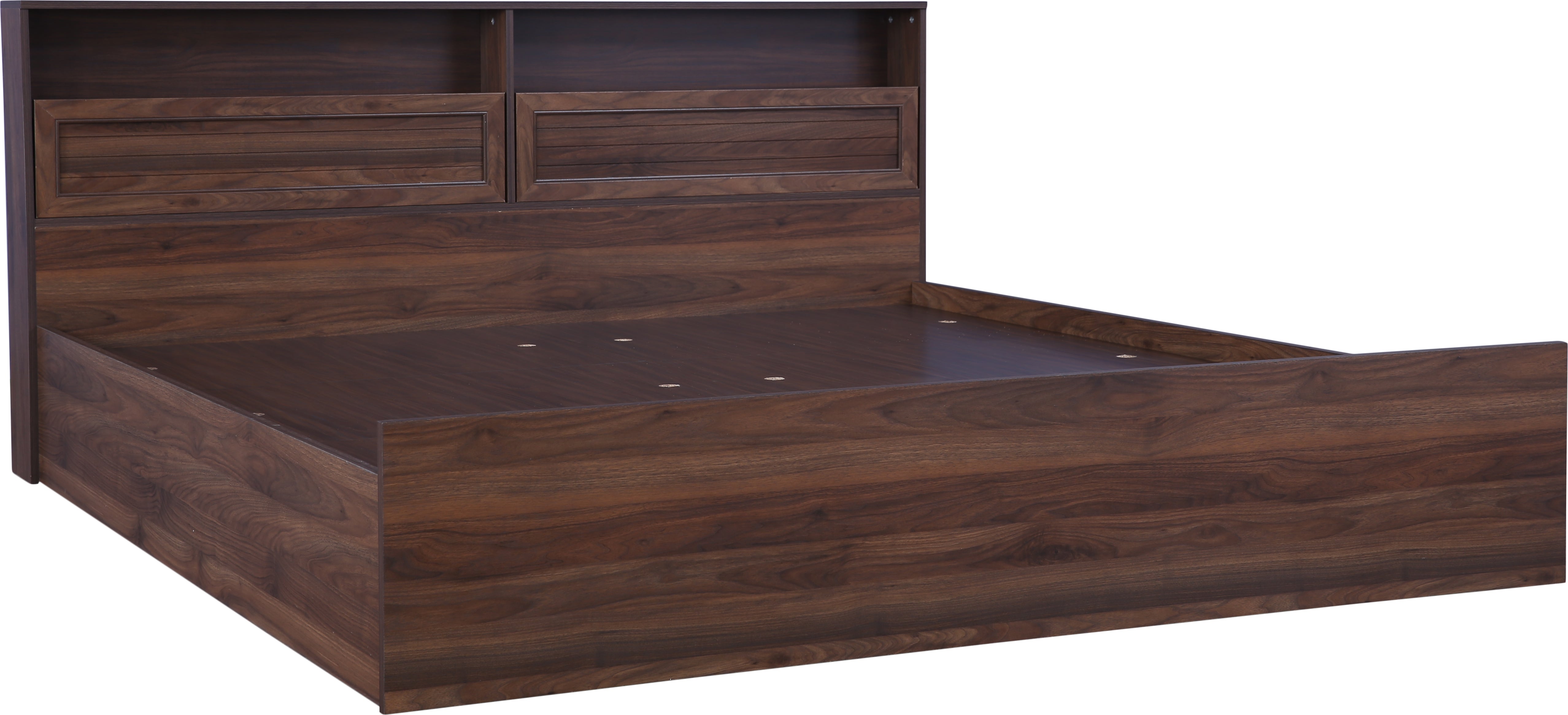 Alyssa Queen bed with Box storage in Wenge Colour