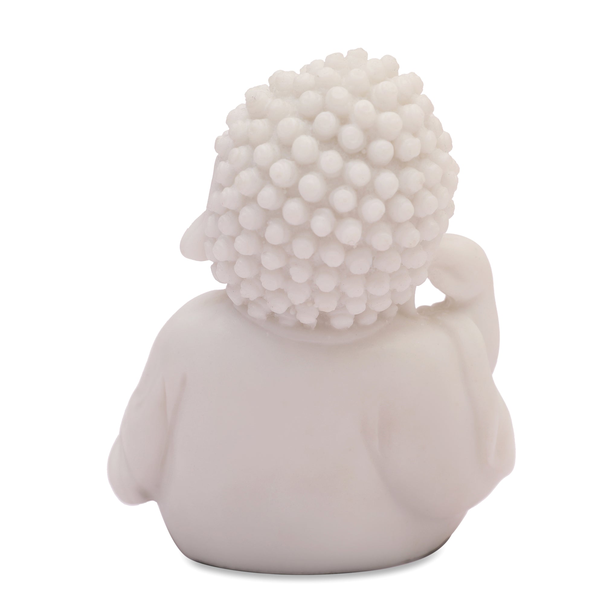 NAQSH SET OF 3PIECE MONK, POLYRESIN HAND FINISHED FIGURINE WHITE BY LIVNG ESSENCE