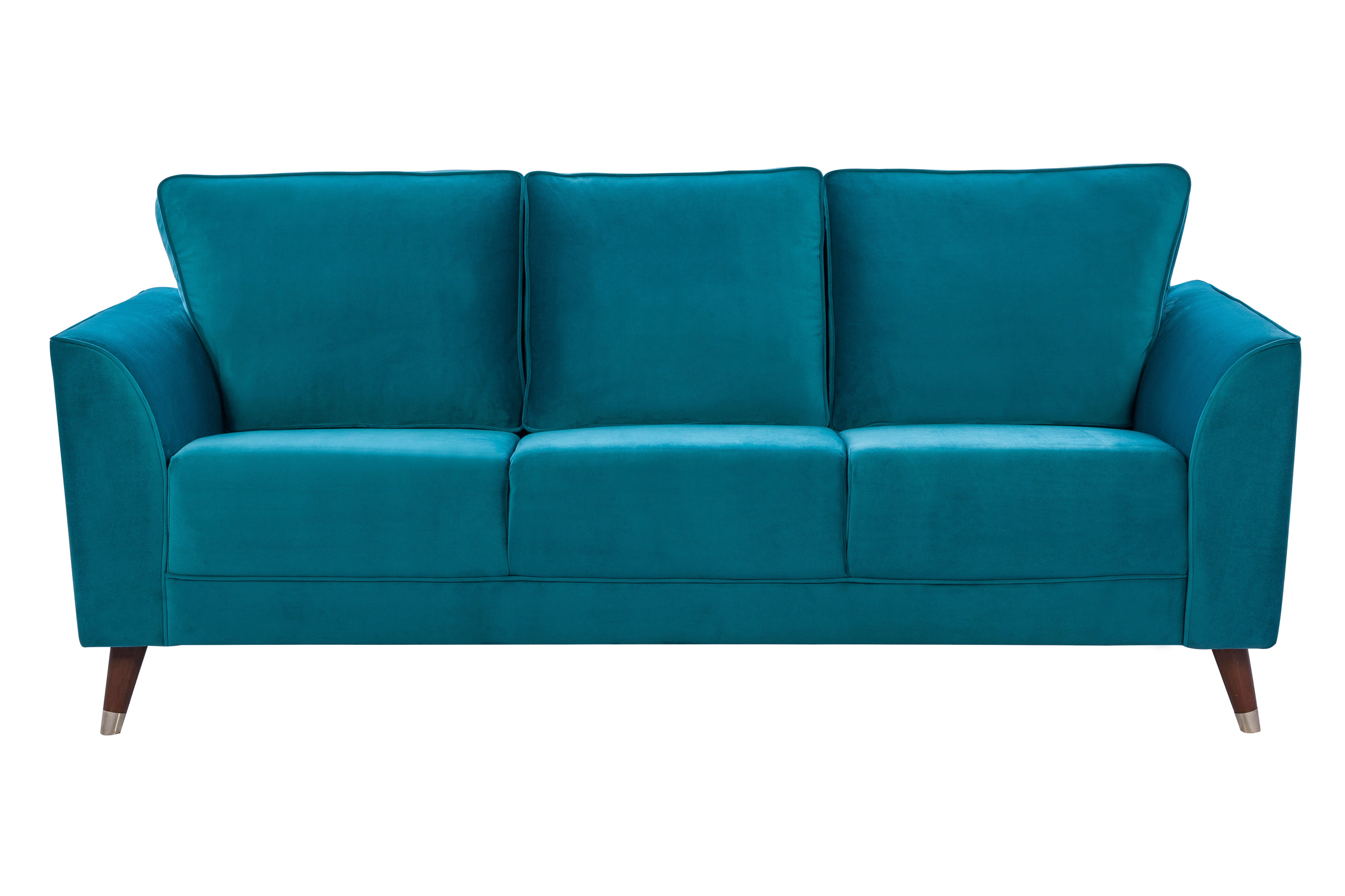 Magnific Velvet Three Seater Sofa in Green Colour