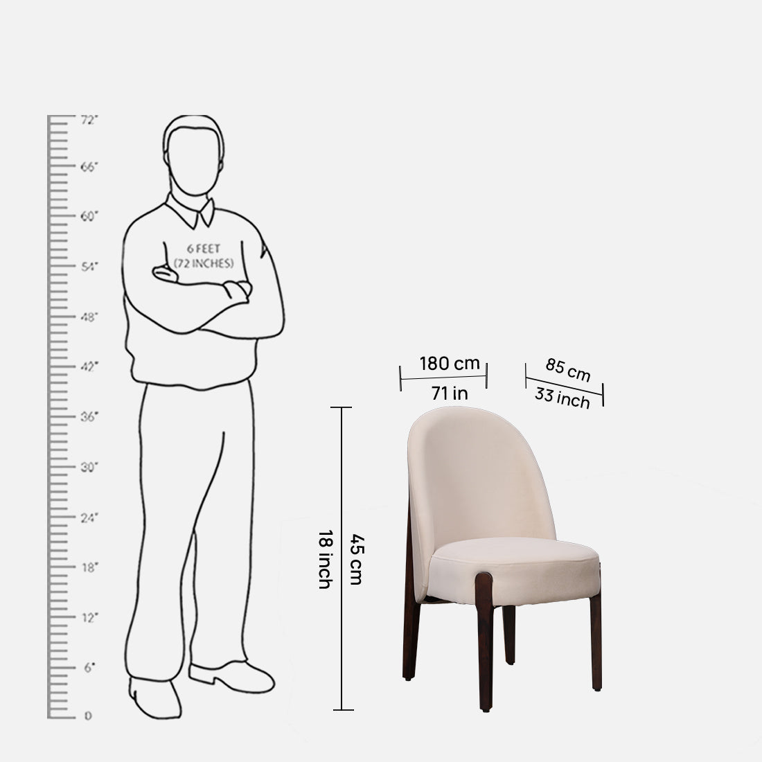 Cressida Solidwood Dining Chair Set Of 2 in Walnut Colour