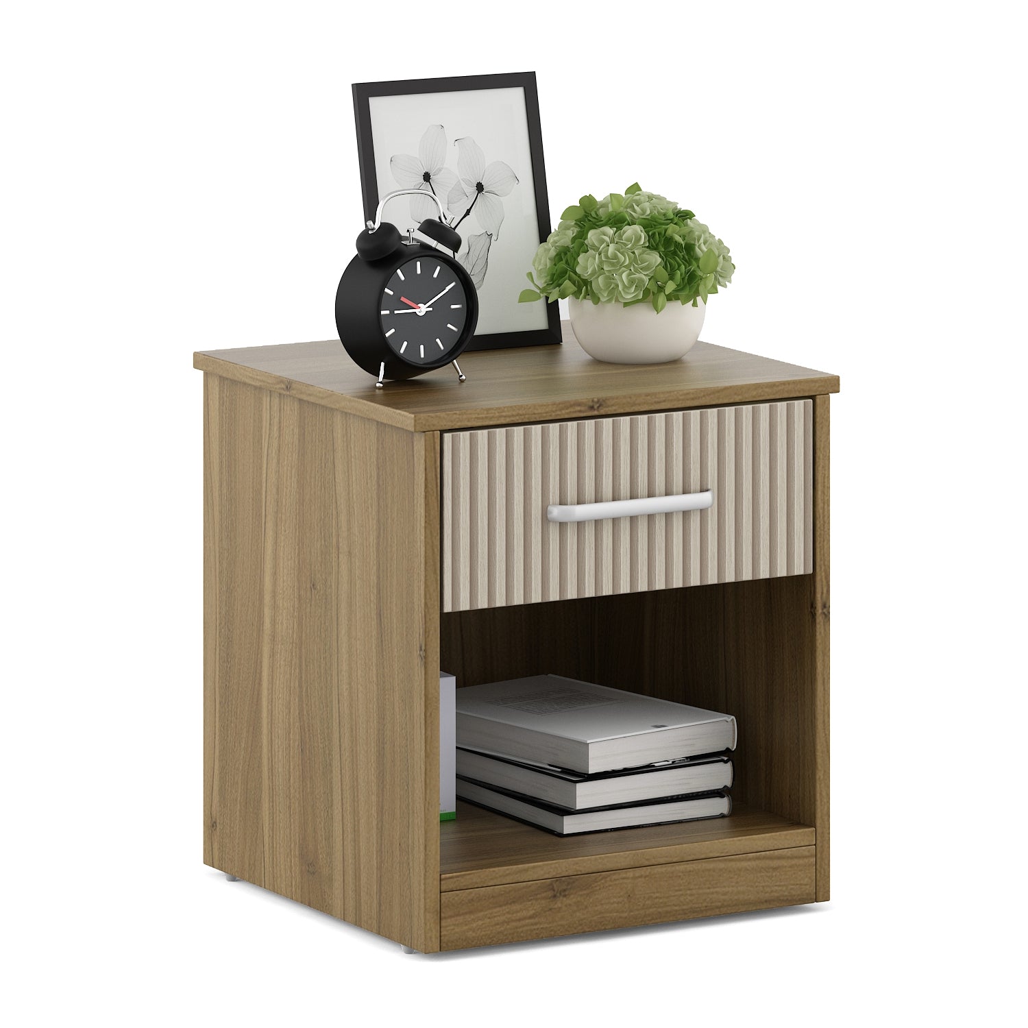 Diago Night Stand In Natural Teak Color