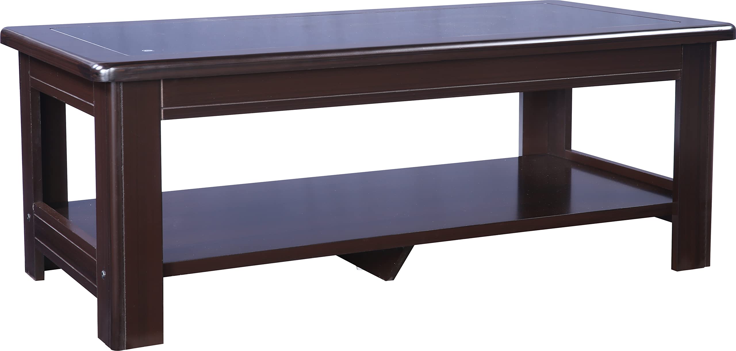 Maysville Glass Top Center Table in Walnut Colour