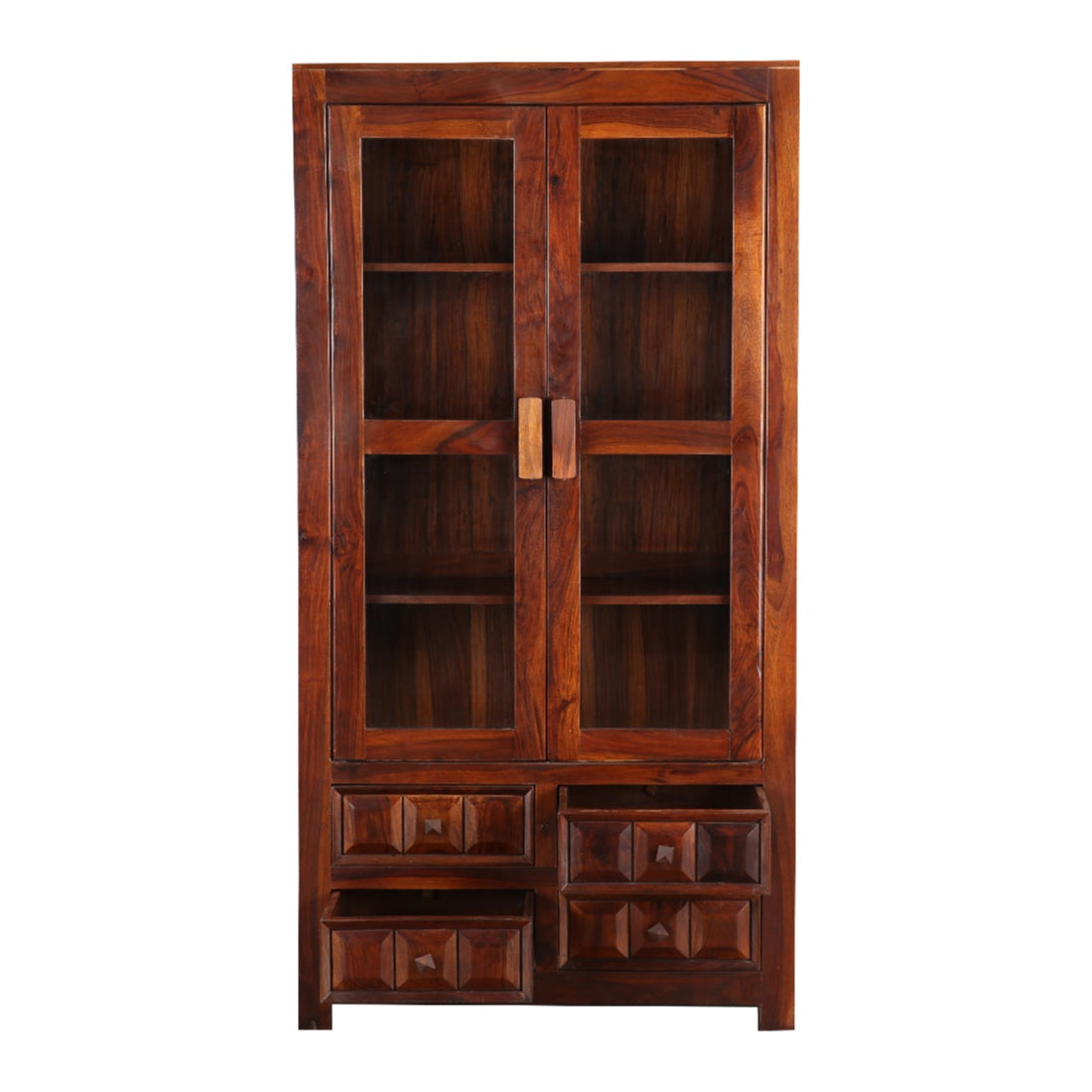 Woodrow Sheesham Wood(Rosewood) Book Shelf in Honey Colour
