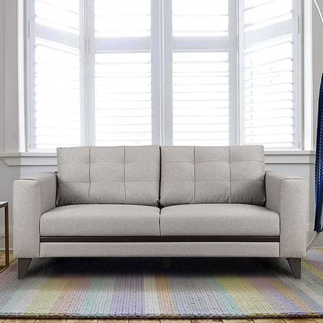 Garcia Fabric 3 Seater Sofa in Grey Colour