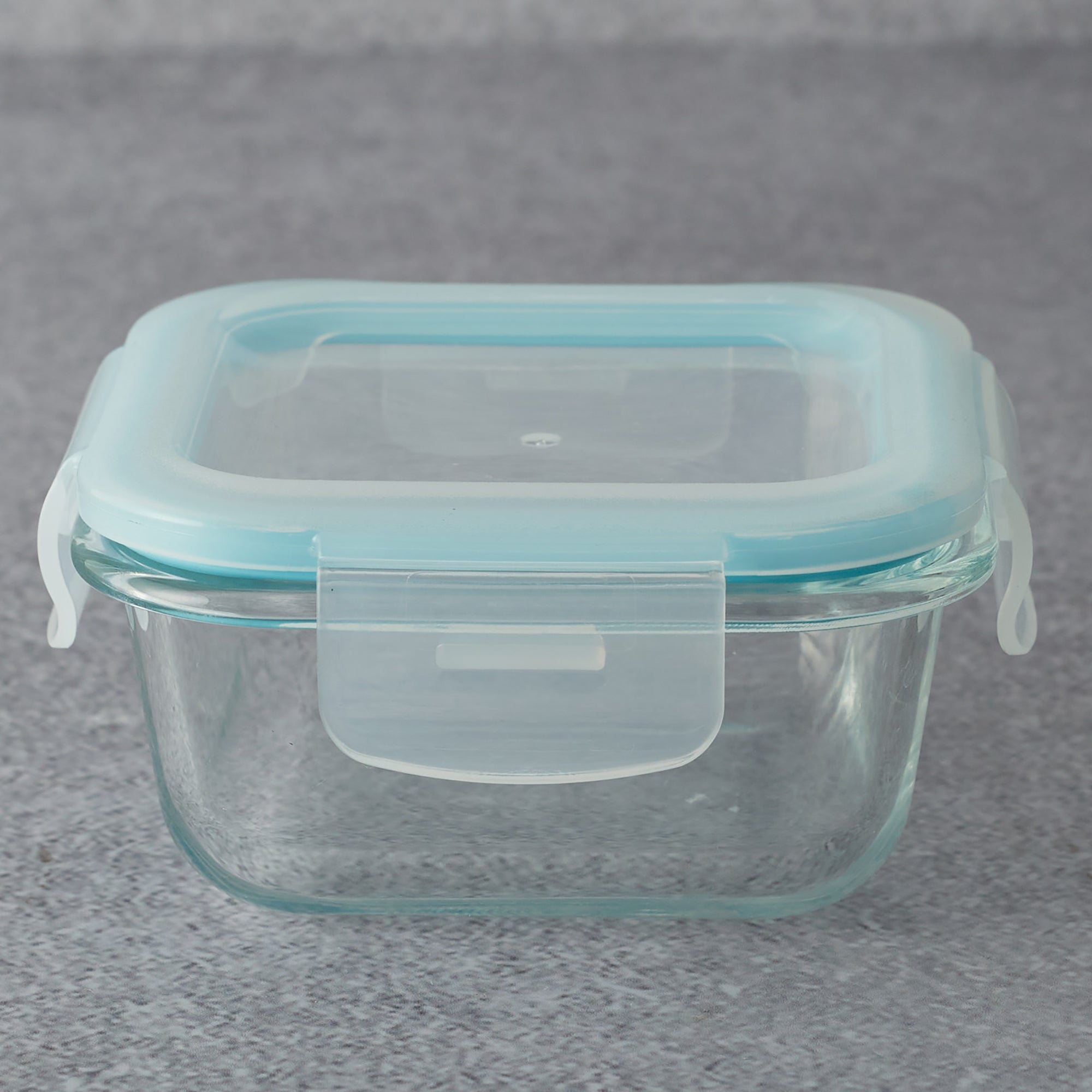 Robust Glass Square Container with PP Lid 320ML in Transparent Colour