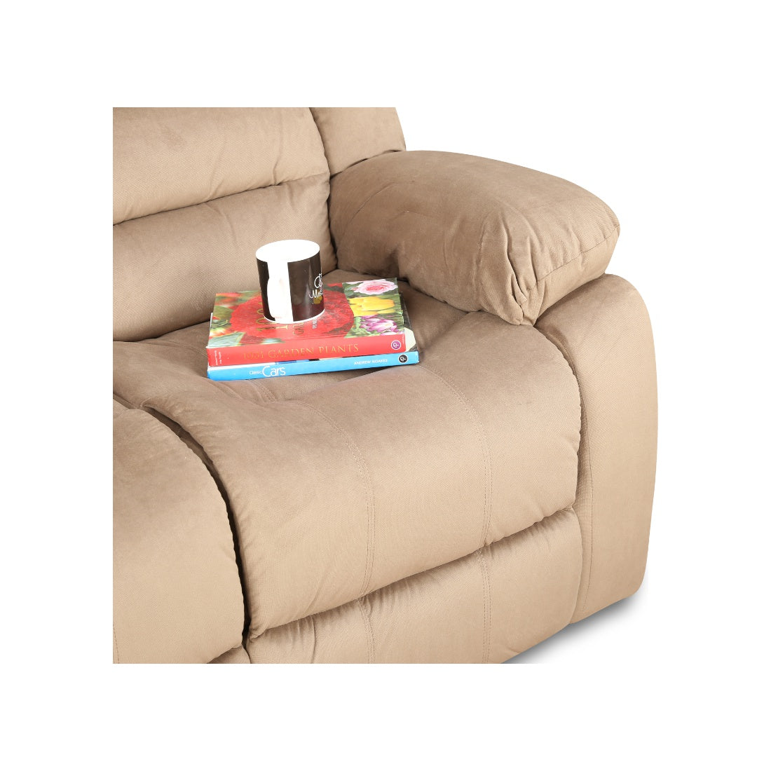 Bradford Fabric Three Seater Recliner in Beige Colour