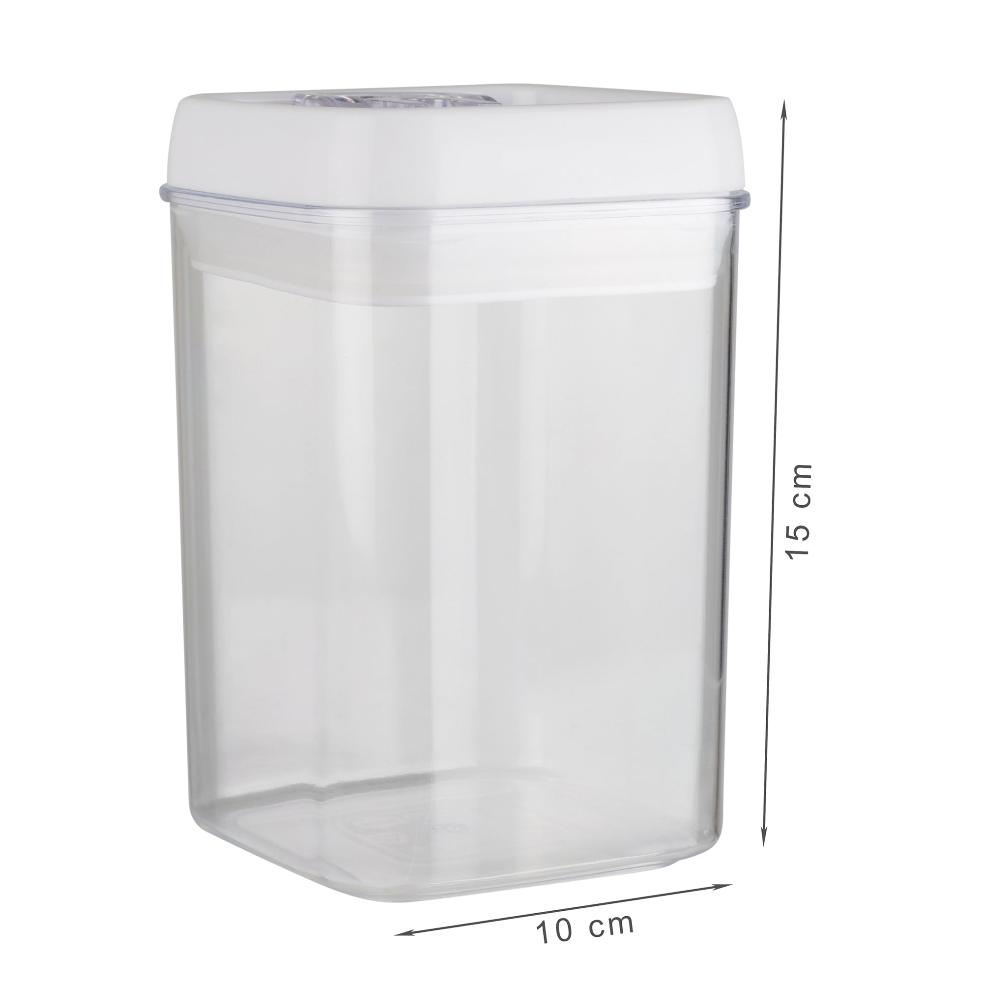 Robusto BPA Free Easy Lock Square Container 800ml in Transparent & White Colour