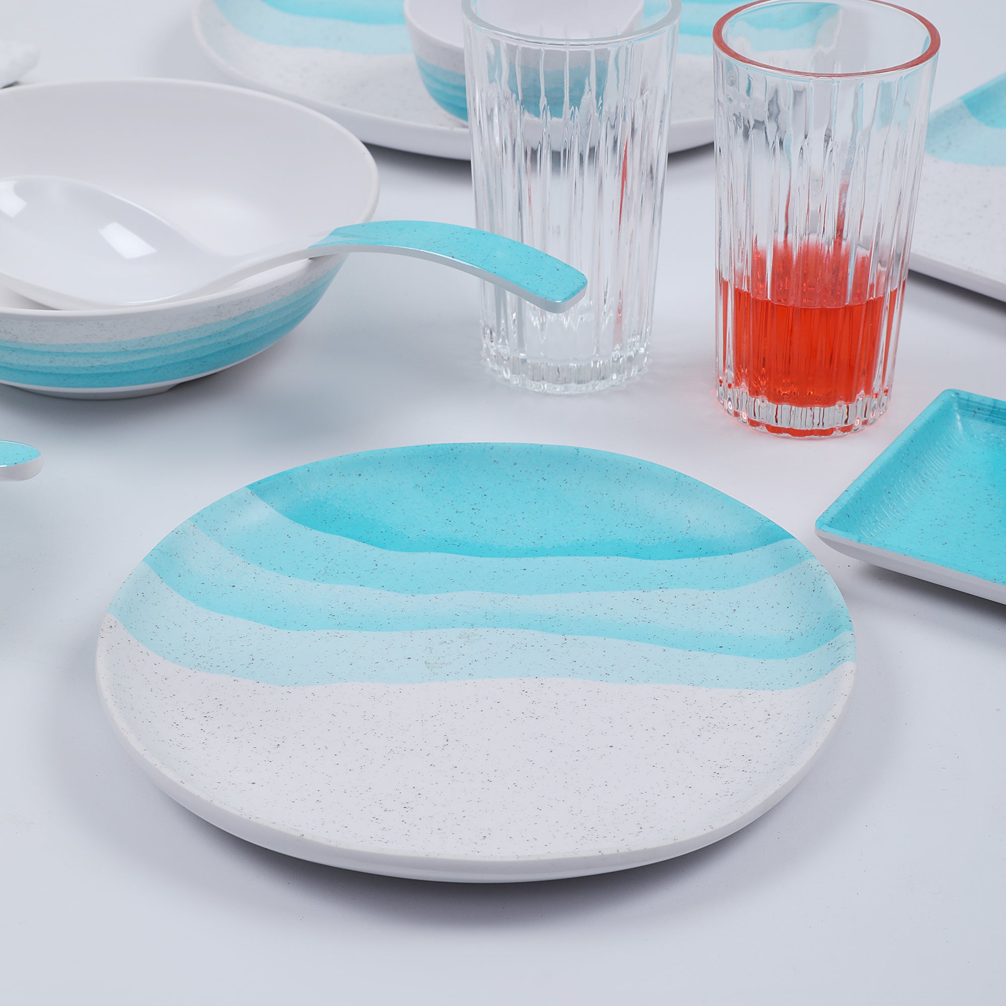 Emilia Melamine Speckles Small Plate in Dusky Blue Colour