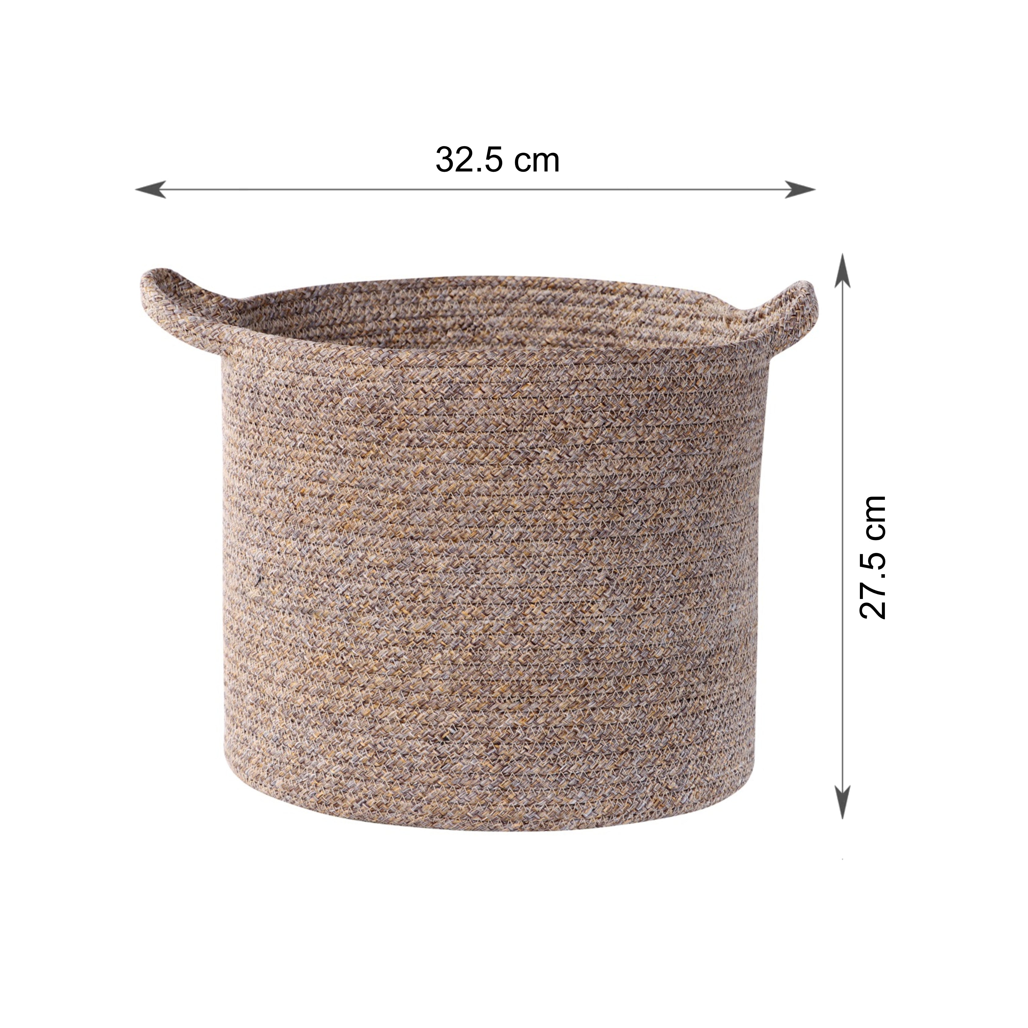 Kenso Polypropylene Organizer Bin Large in Beige Colour by Living Essence