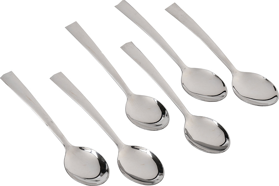 FNS Solo Tea Silver Spoon Set of 6 in Silver Colour