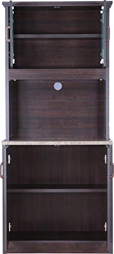 Murano Marble Finish Top Crockery Cabinet in Wenge Colour