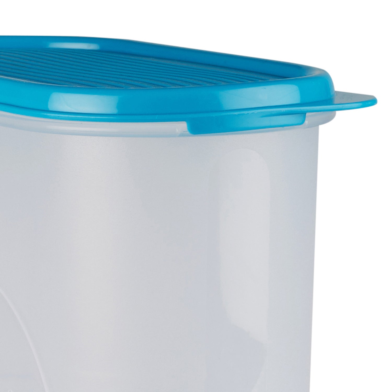 Fiesta 100% BPA-Free Plastic Oval Container Set of 3 (1300ml) in Teal & Transparent Colour
