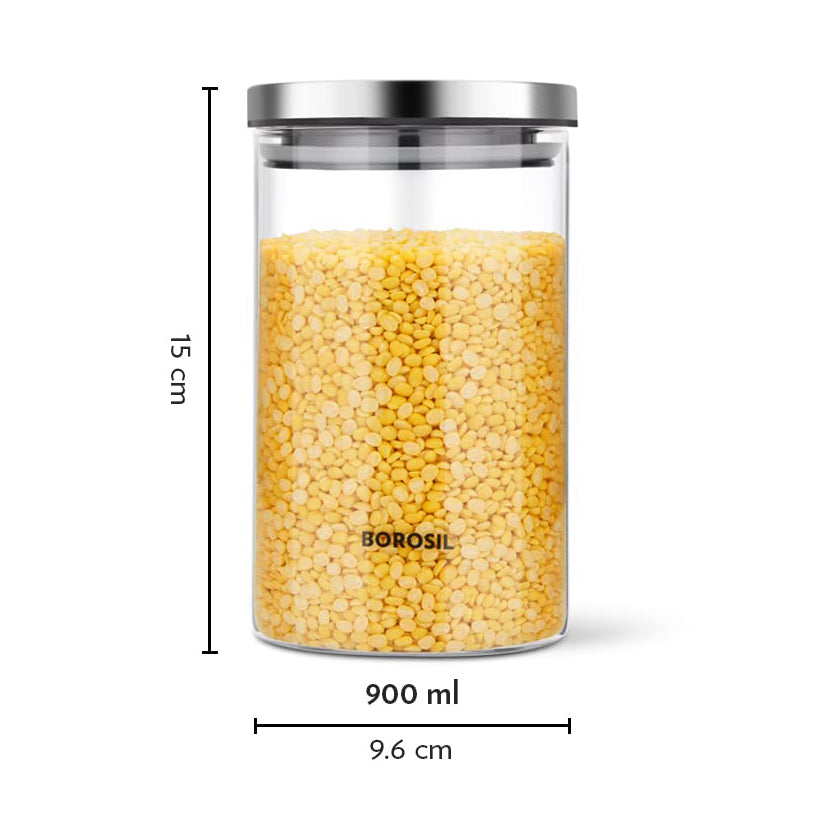 Borosil Classic Glass Jar 900Ml