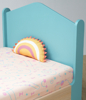 Secret Den Single Size Bed with Storage in Marine Teal Colour