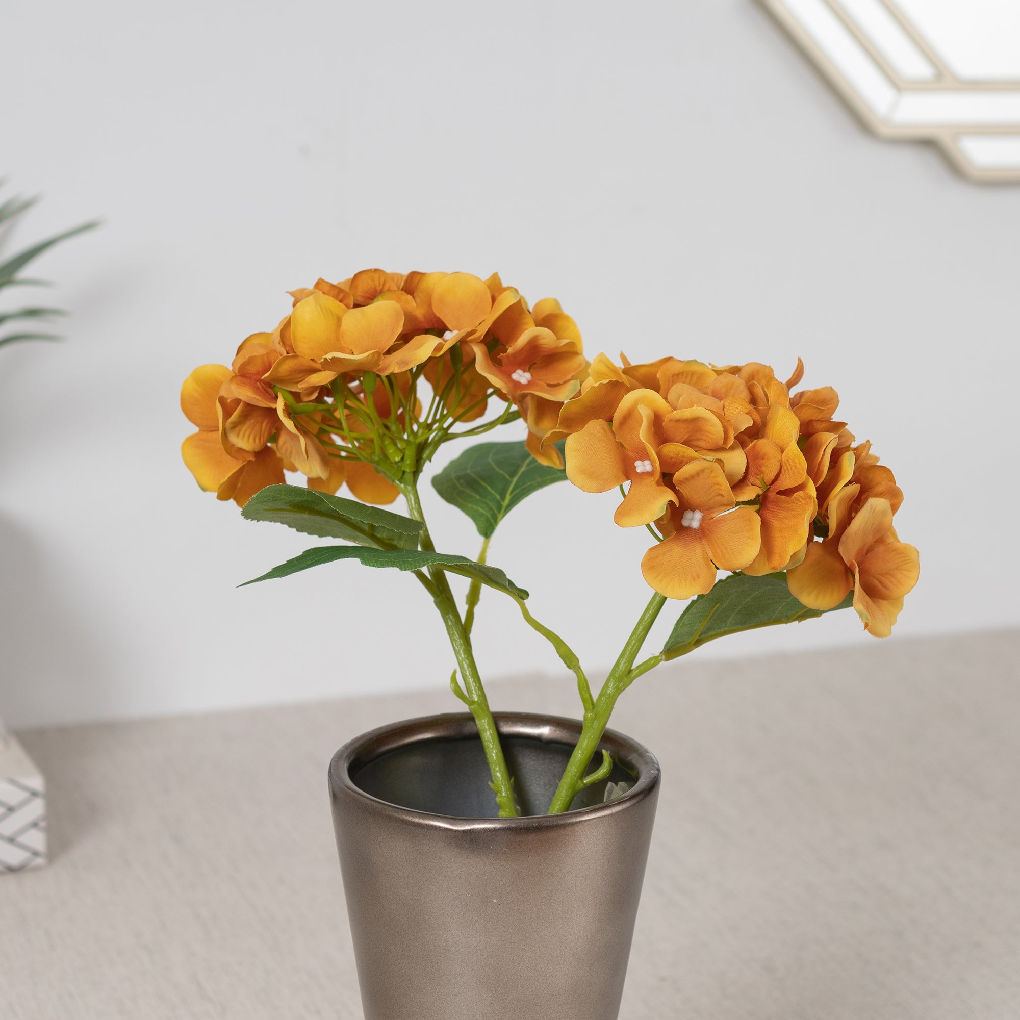 Elora  Yellow Hydrangea Faux Flower 29 Cm in Yellow Colour