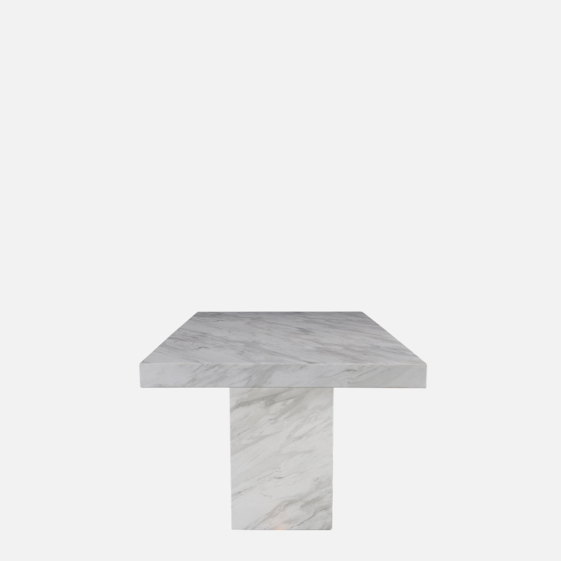 Garnet Marble Finish Six Seater Dining Table in White Colour