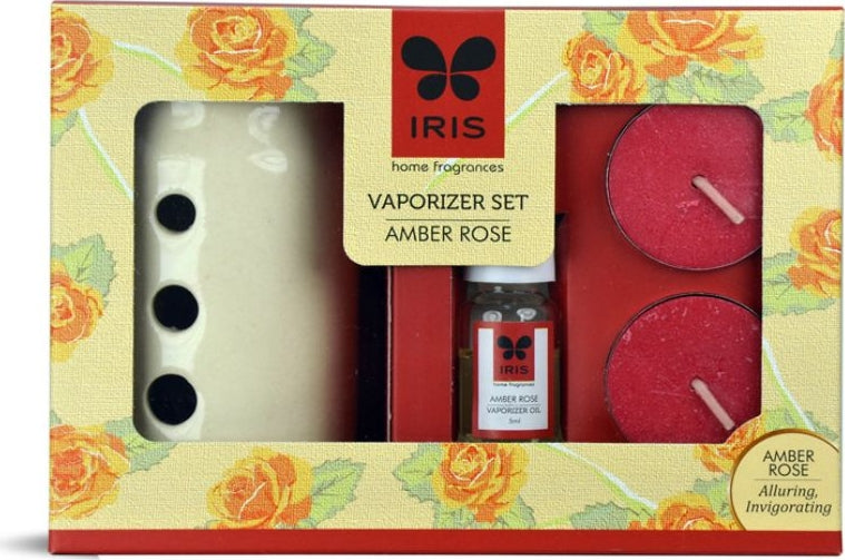 Vapourizer Set Ceramic 5Ml With 2 Tealights in Amber Rose Colour