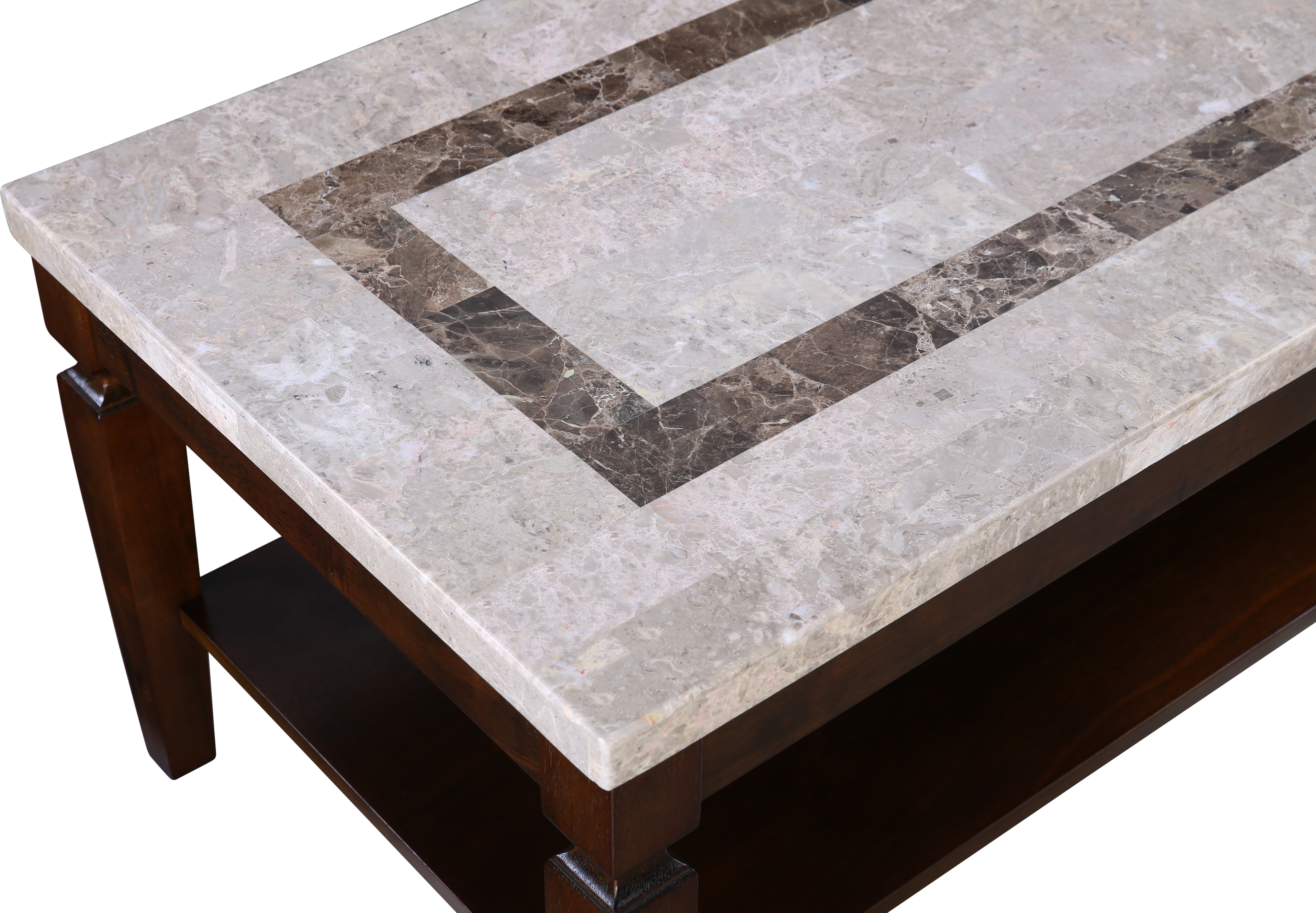 Bliss Marble Top Center Table in Beige Colour