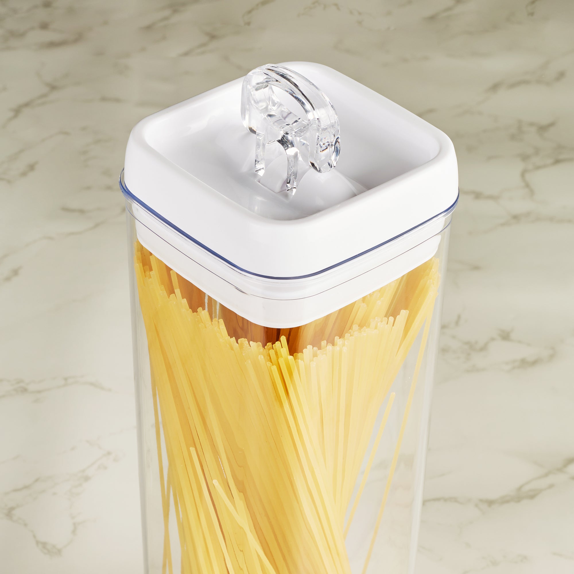 Robusto BPA Free Easy Lock Square Container 1900ml in Transparent & White Colour