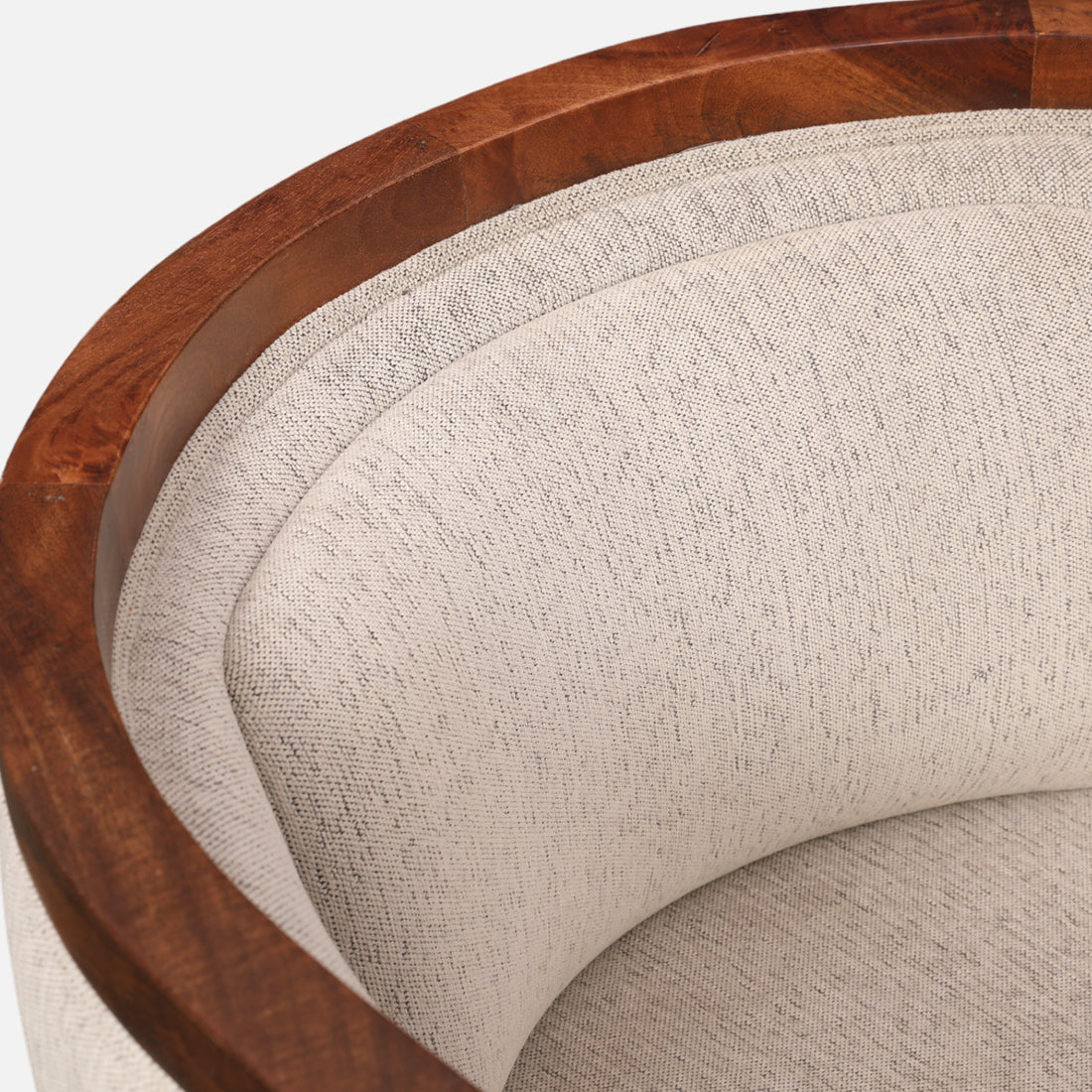 Siam Solidwood Single Seater Sofa in Beige Colour