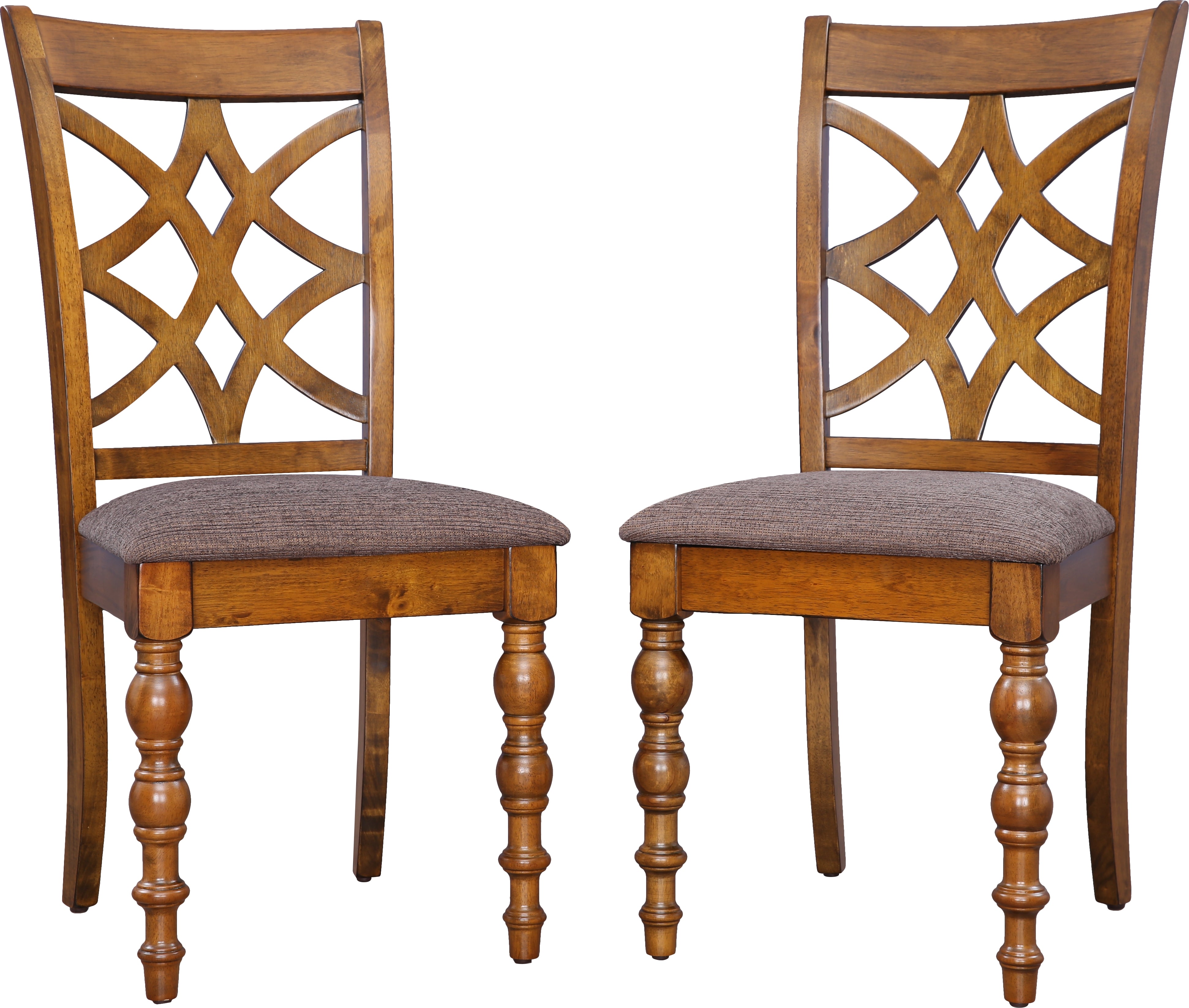 Tobago Solidwood Dining Chair Set of 2 in Antique Walnut Colour