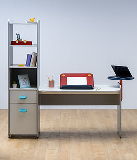 Skyline Study Desk in Rainy Grey Colour