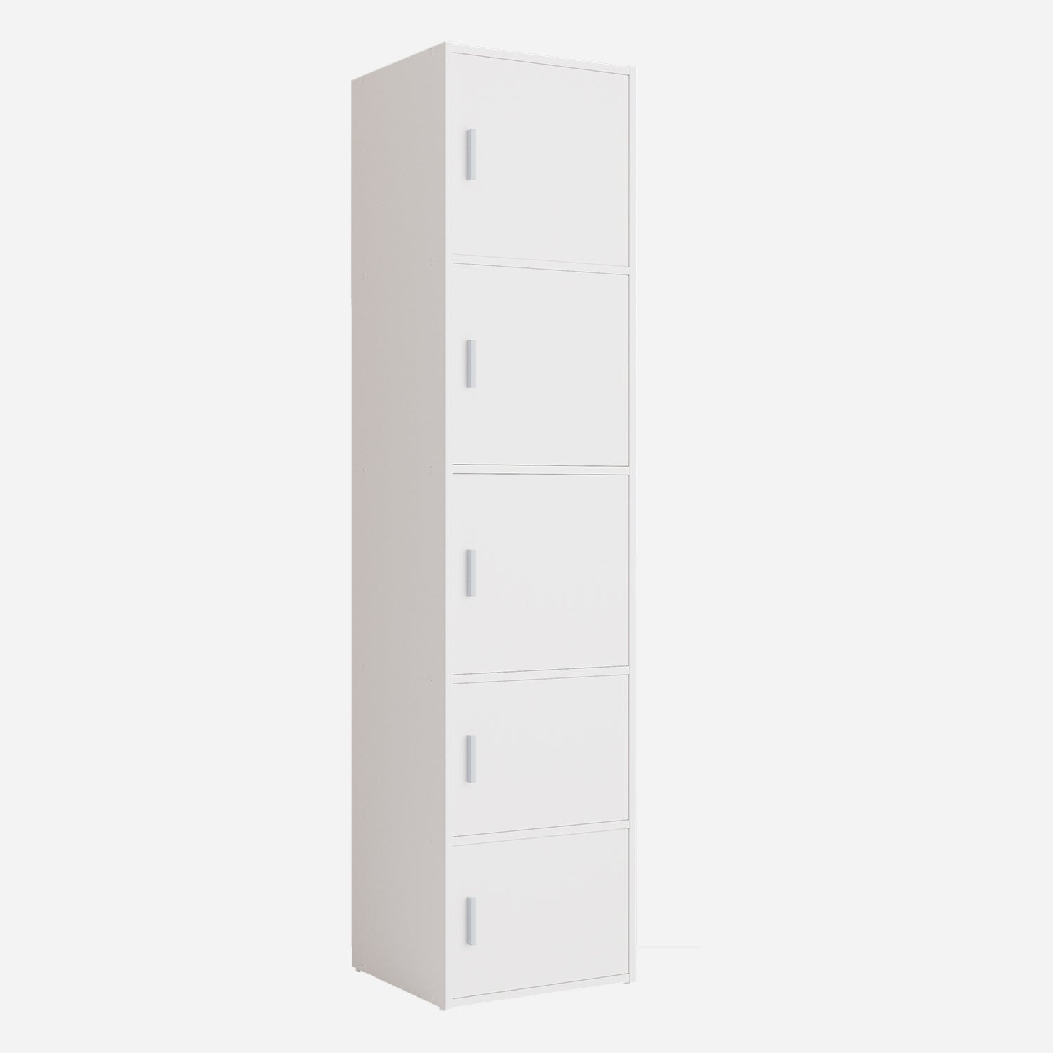 Albert Engineered Wood 5 Tier Cabinet in White Colour