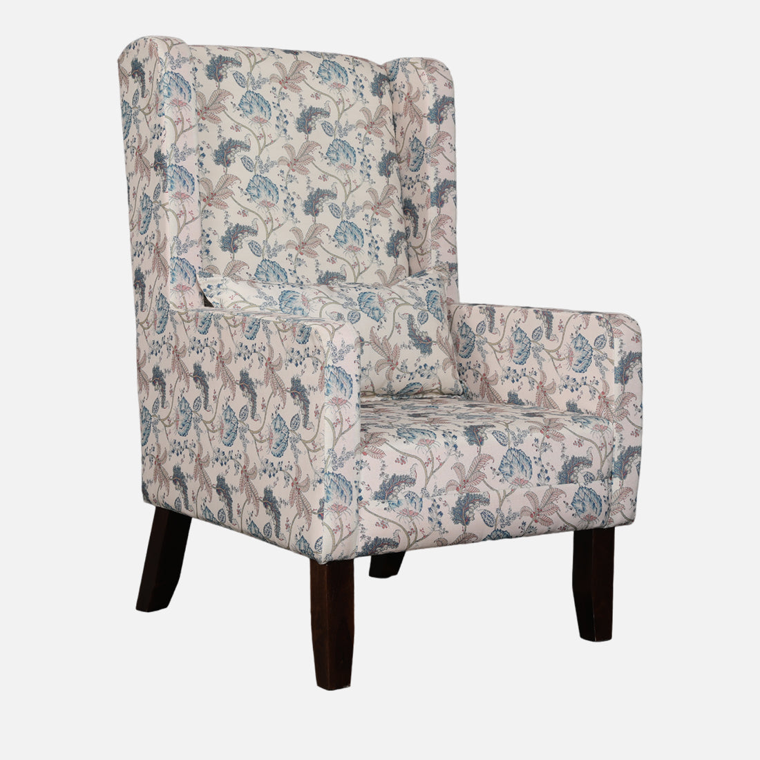 Daisy Fabric Wing Chair in Beige Colour