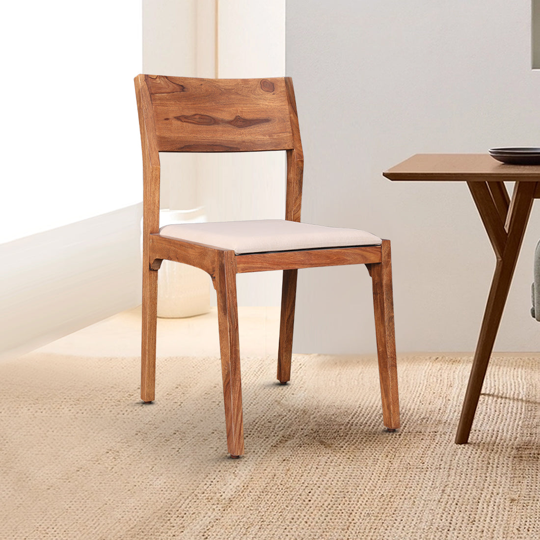 Axel Sheesham Wood(Rosewood) Dining Chair Set Of 2 in Natural Sheesham Colour