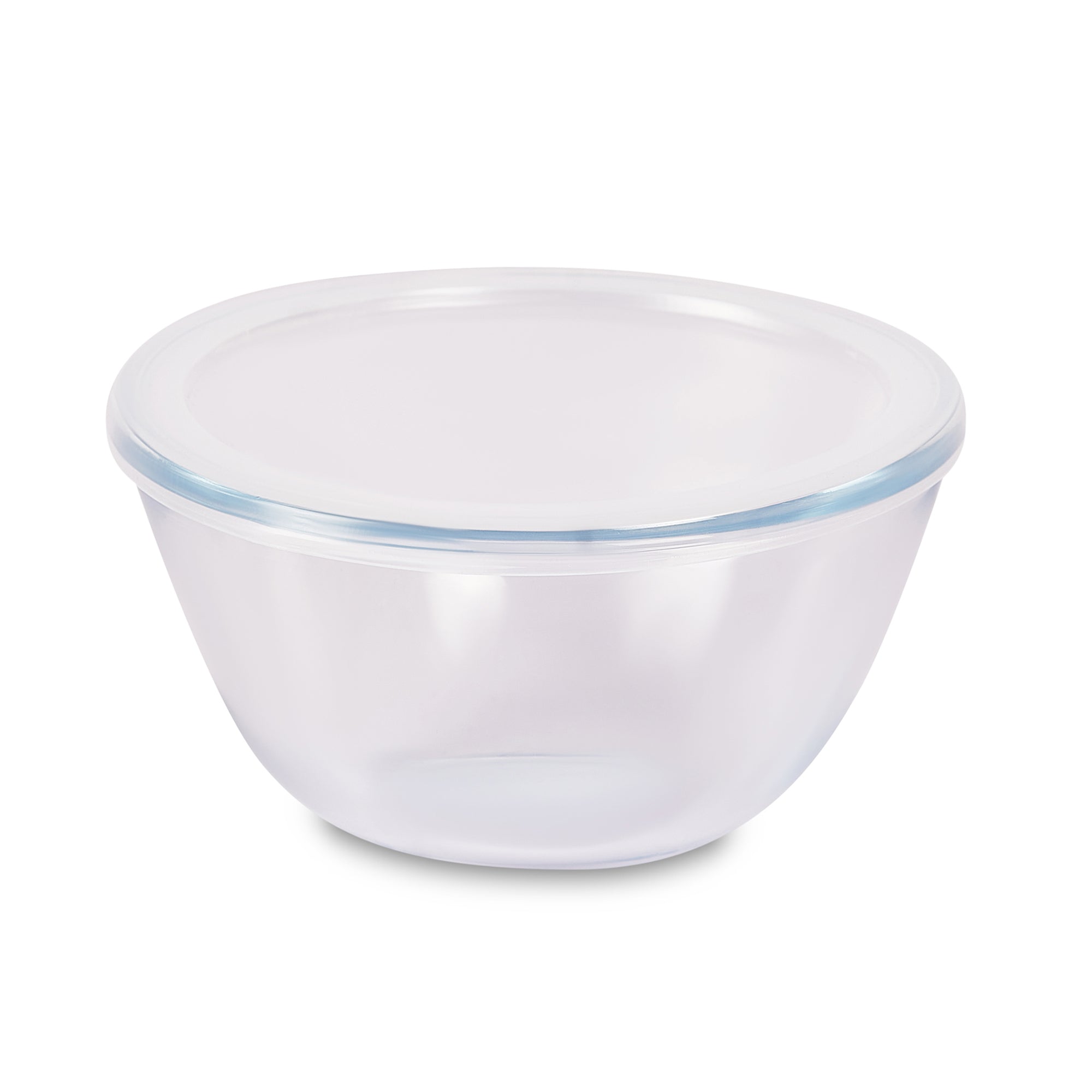 Fiesta Borosilicate Glass Mixing Bowl with Lid Set of 3 in Clear Colour