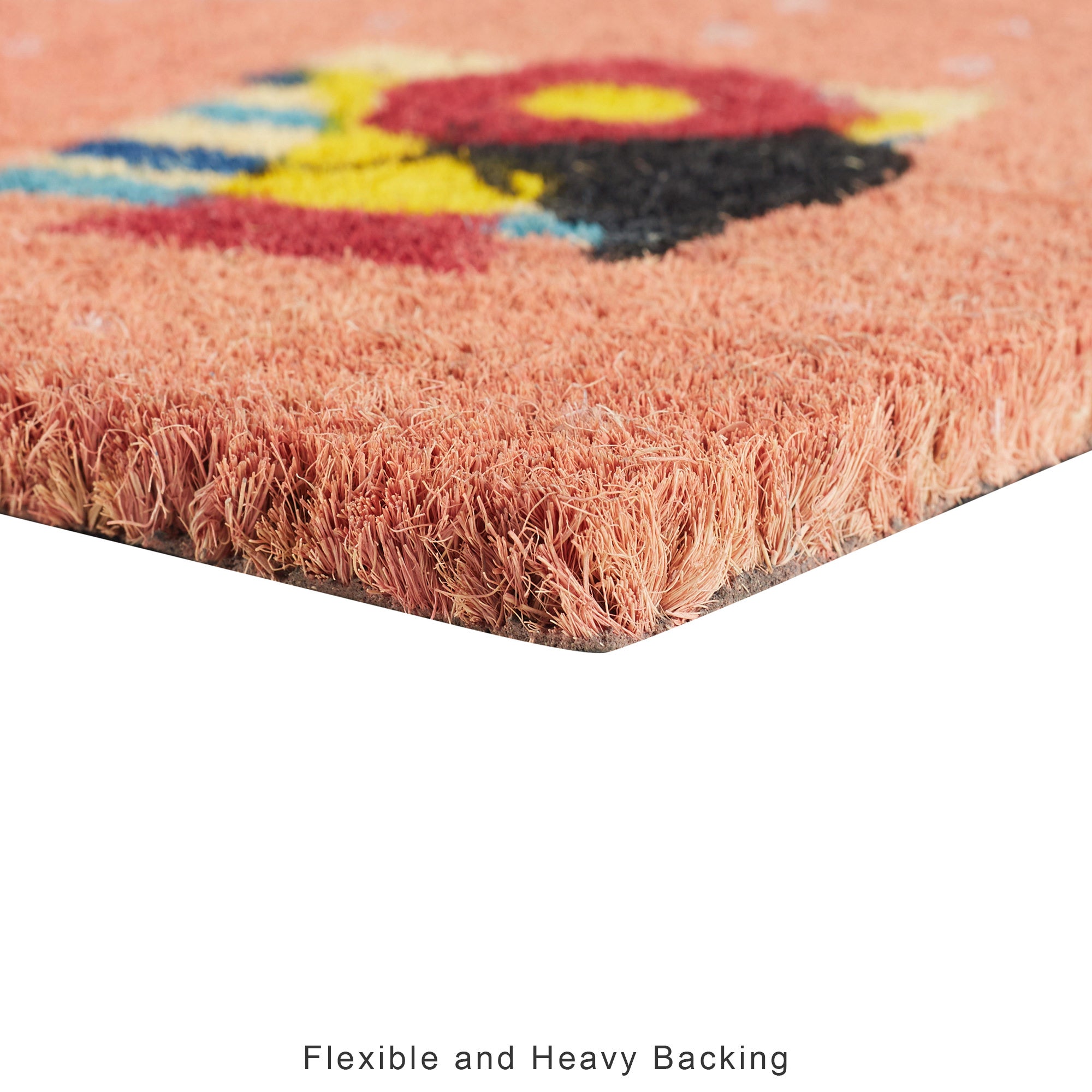 Good Life Is  Vitamin Sea Printed Coir Doormat 40x60 CM in Coral Colour