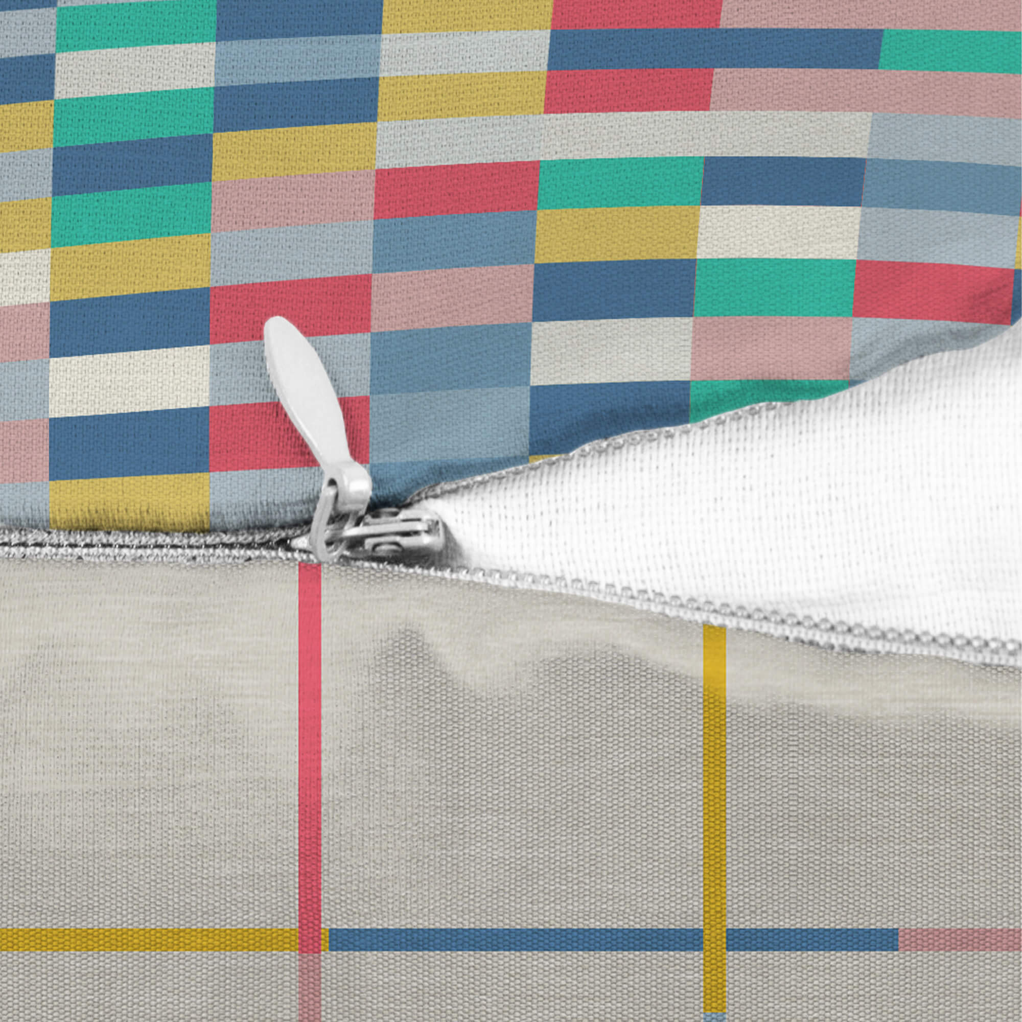 Pop Modern  Reversible Brick Digital Cushion Cover 40x40 Cm in Multi Colour