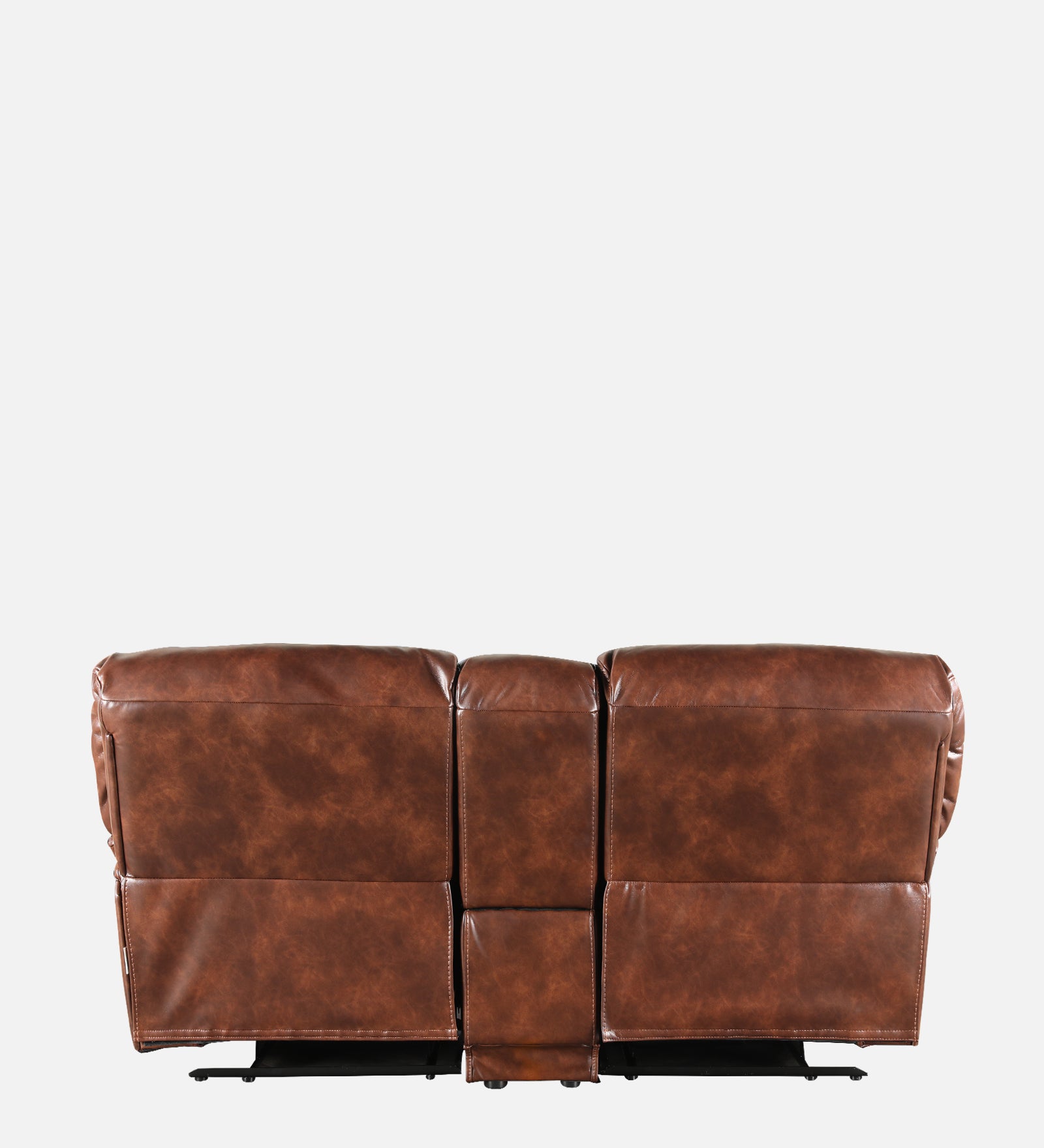 Urbano Leather Fabric Two Seater Recliner in Brown Colour