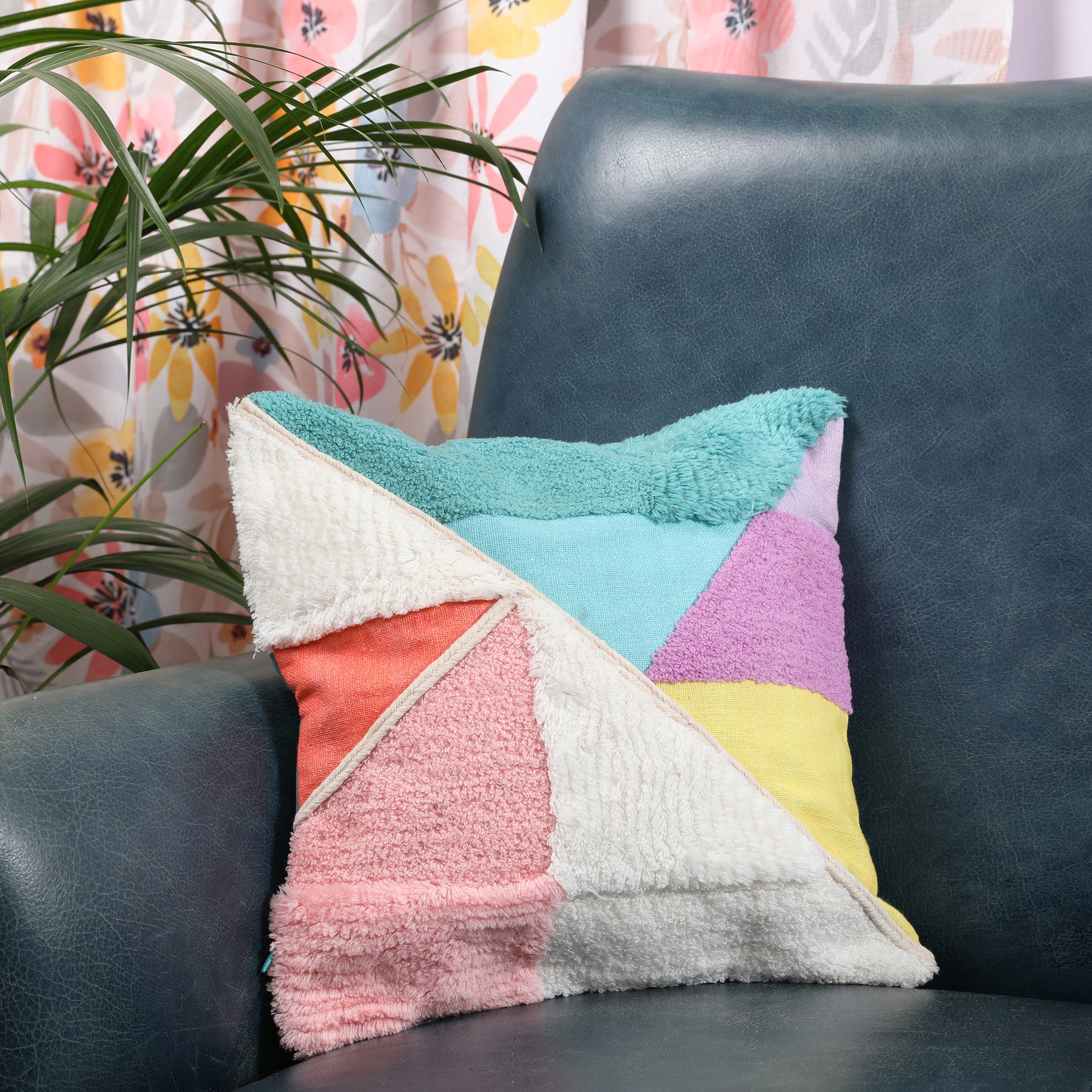 Pop Modern Cotton Cushion Cover 30x30 cm in Multi Colour