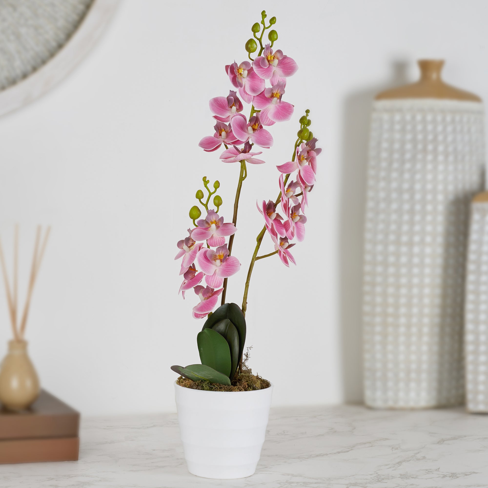 Ilana Artificial Orchid Potted Plant 45Cm in Pink Colour