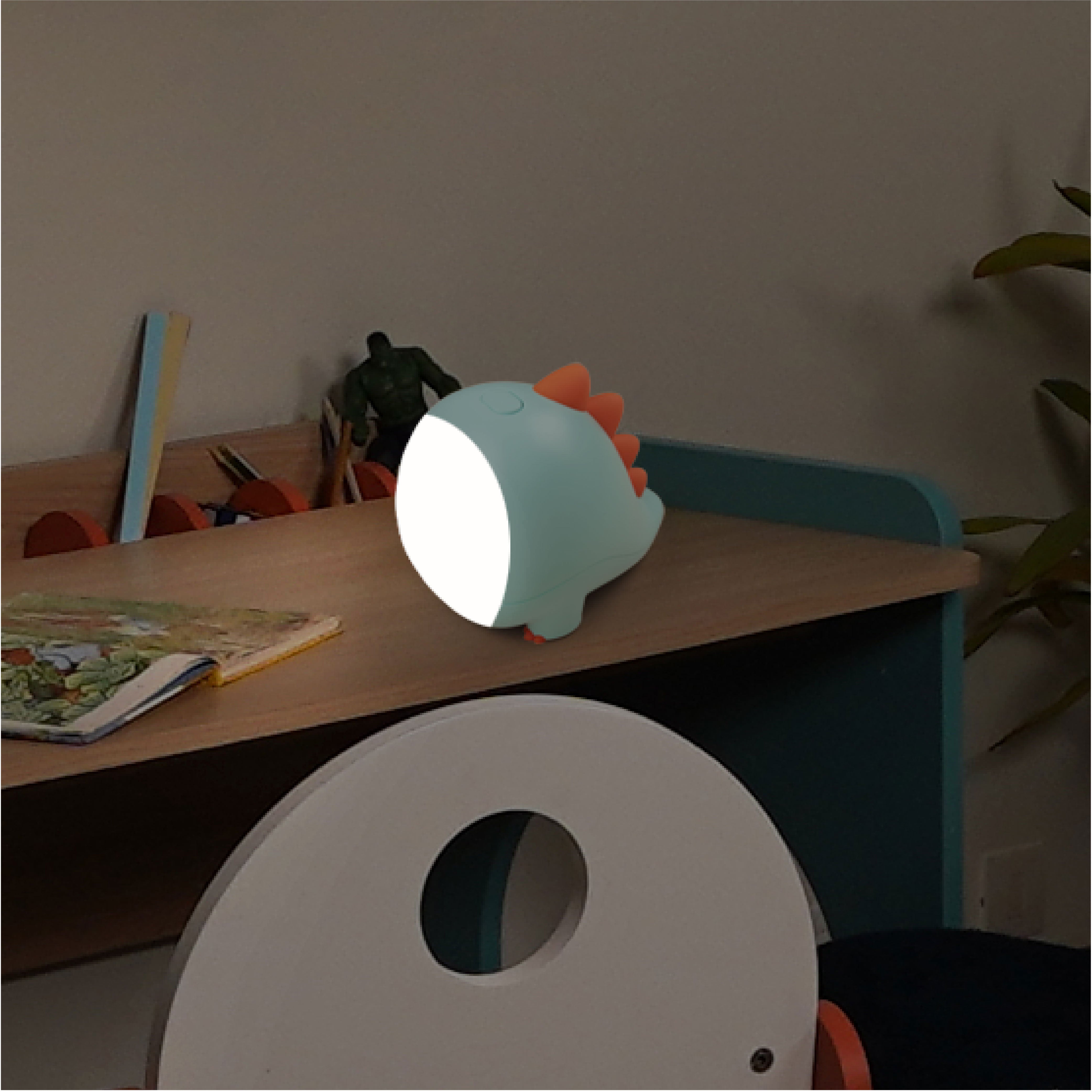 Stegosaur ABS + Silicone Lamp in Blue Colour