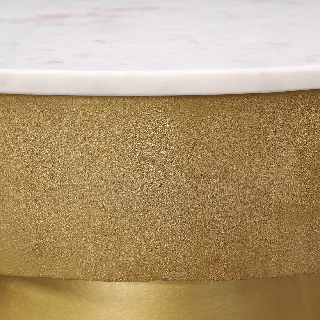 Joanna Marble & Iron Center Table in White & Gold Colour