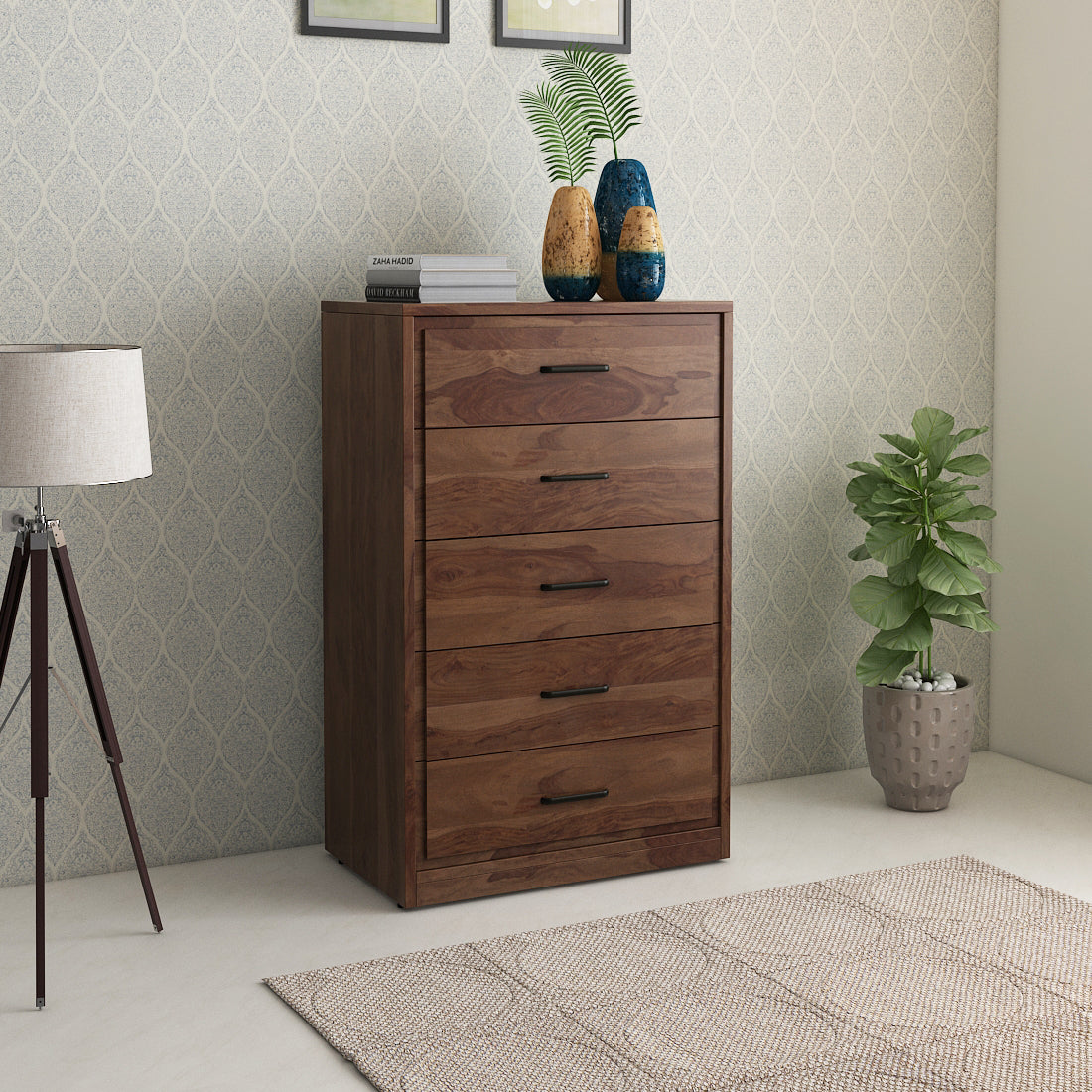 Antwerp Chest Of 5 Drawers in Sheesham Colour