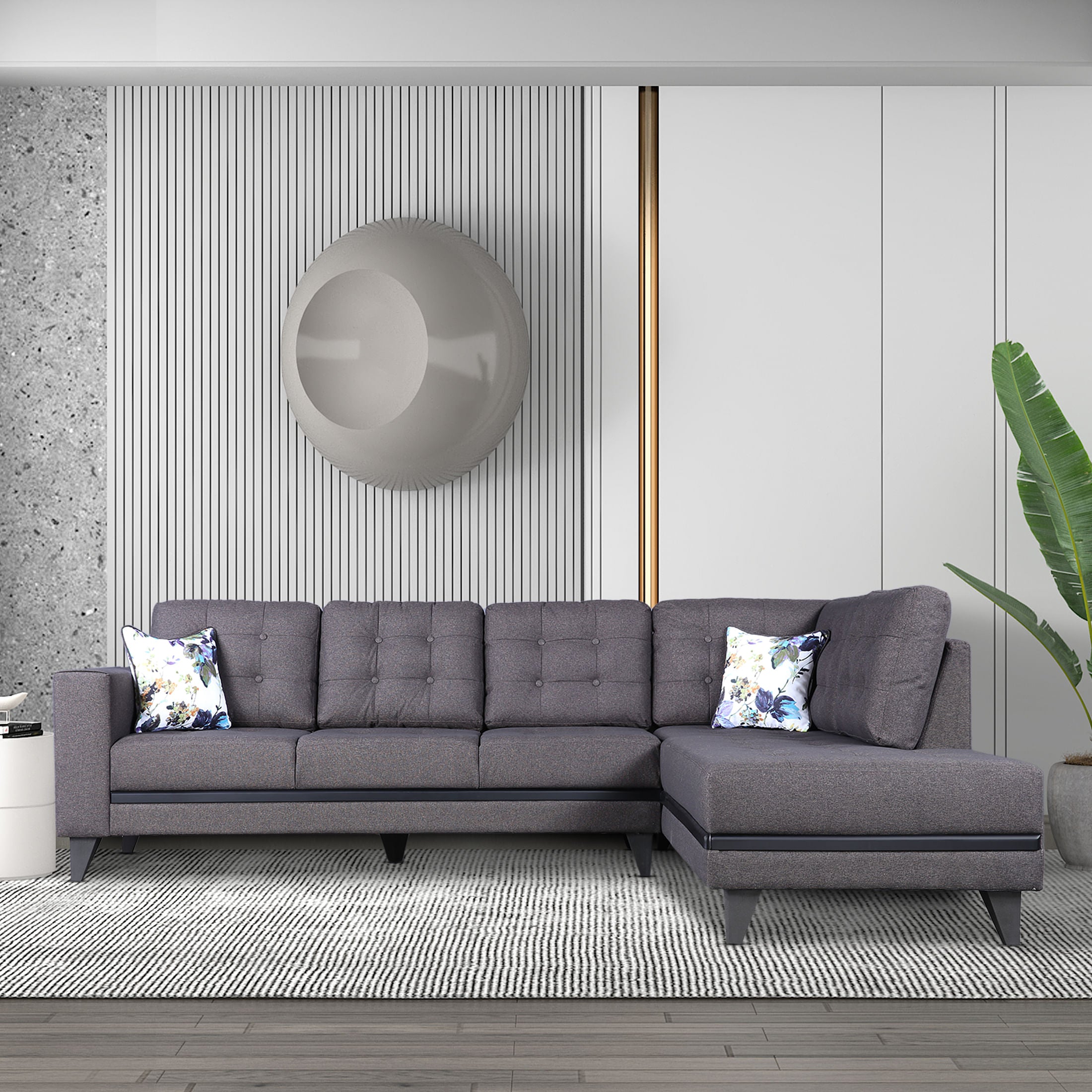 GARCIA Fabric Lounger in Dark Brown Colour