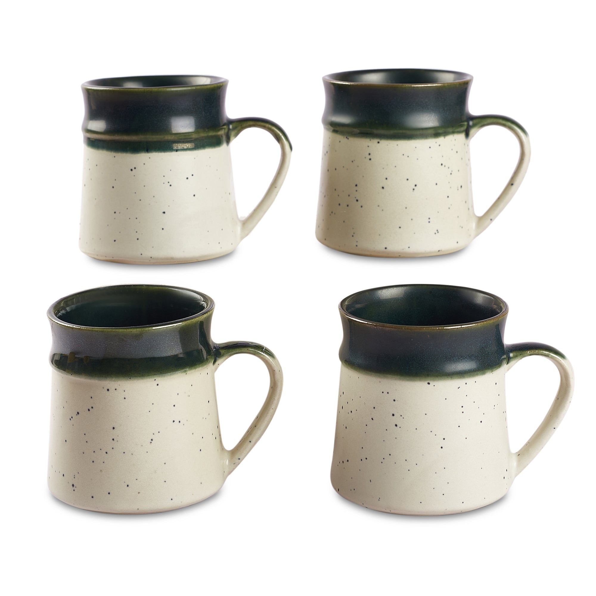 Living Essence Japandi Green Mug Set of 4Pcs