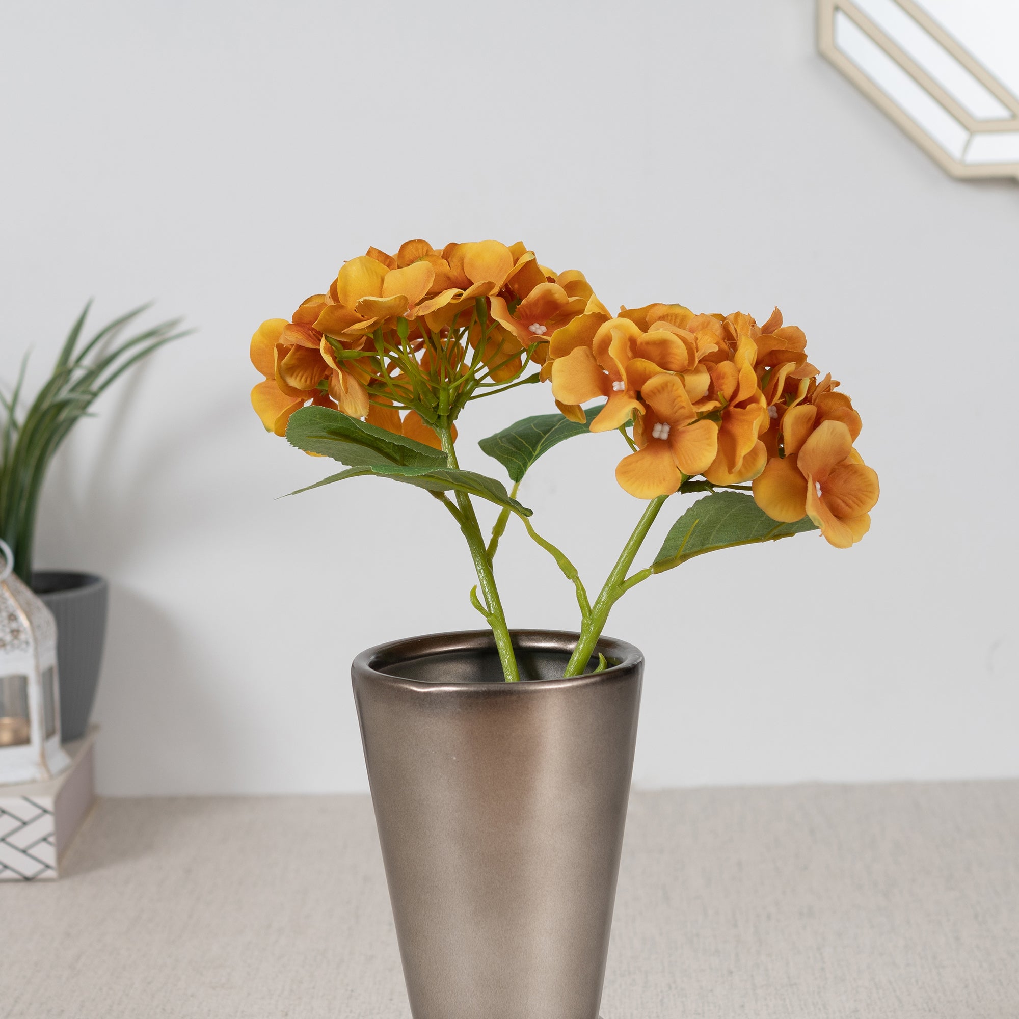 Elora  Yellow Hydrangea Faux Flower 29 Cm in Yellow Colour