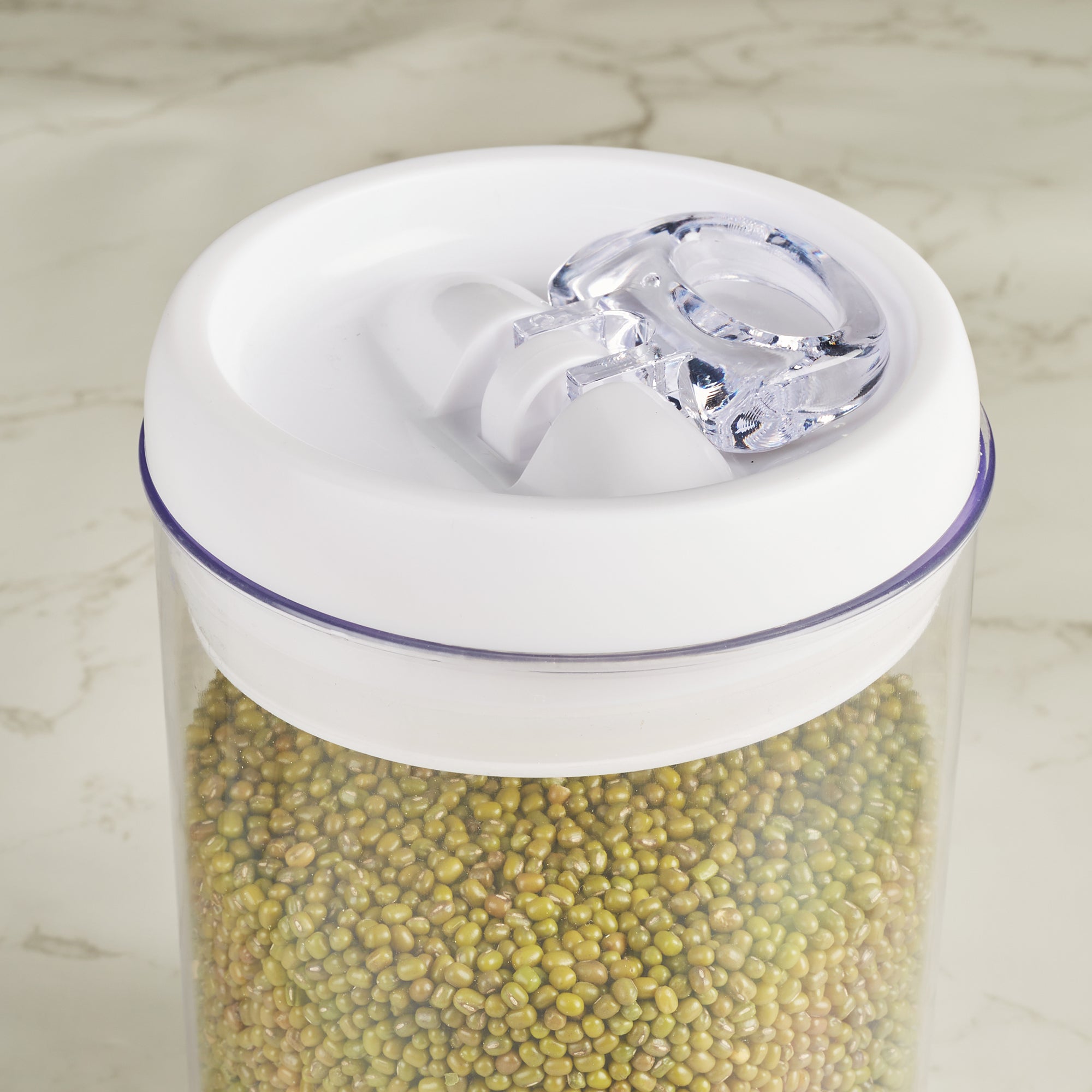 Robusto BPA Free Easy Lock Round Container 1700ml in Transparent & White Colour