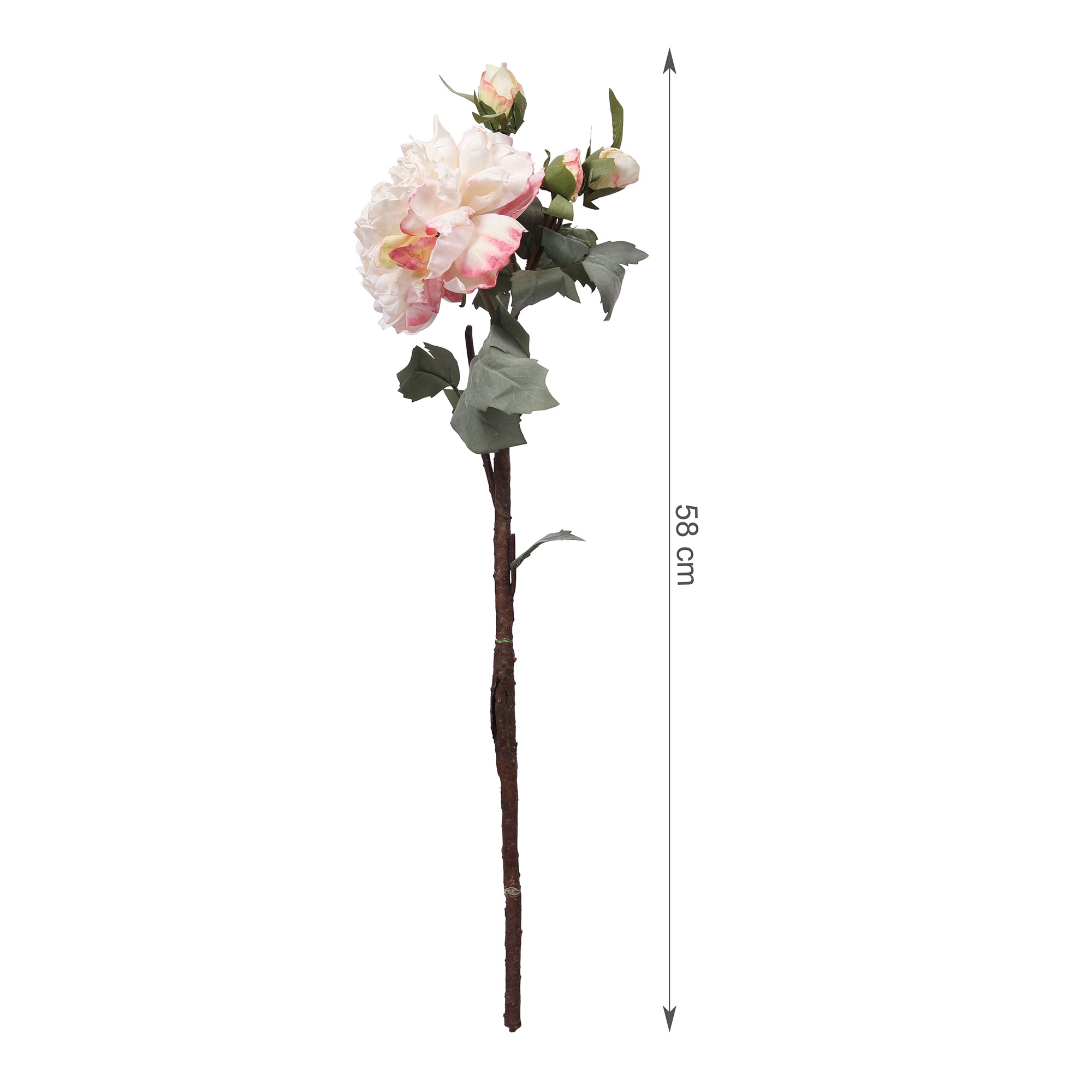 Blume Artificial Flower Rose Stem 58cm in White Colour By Living Essence